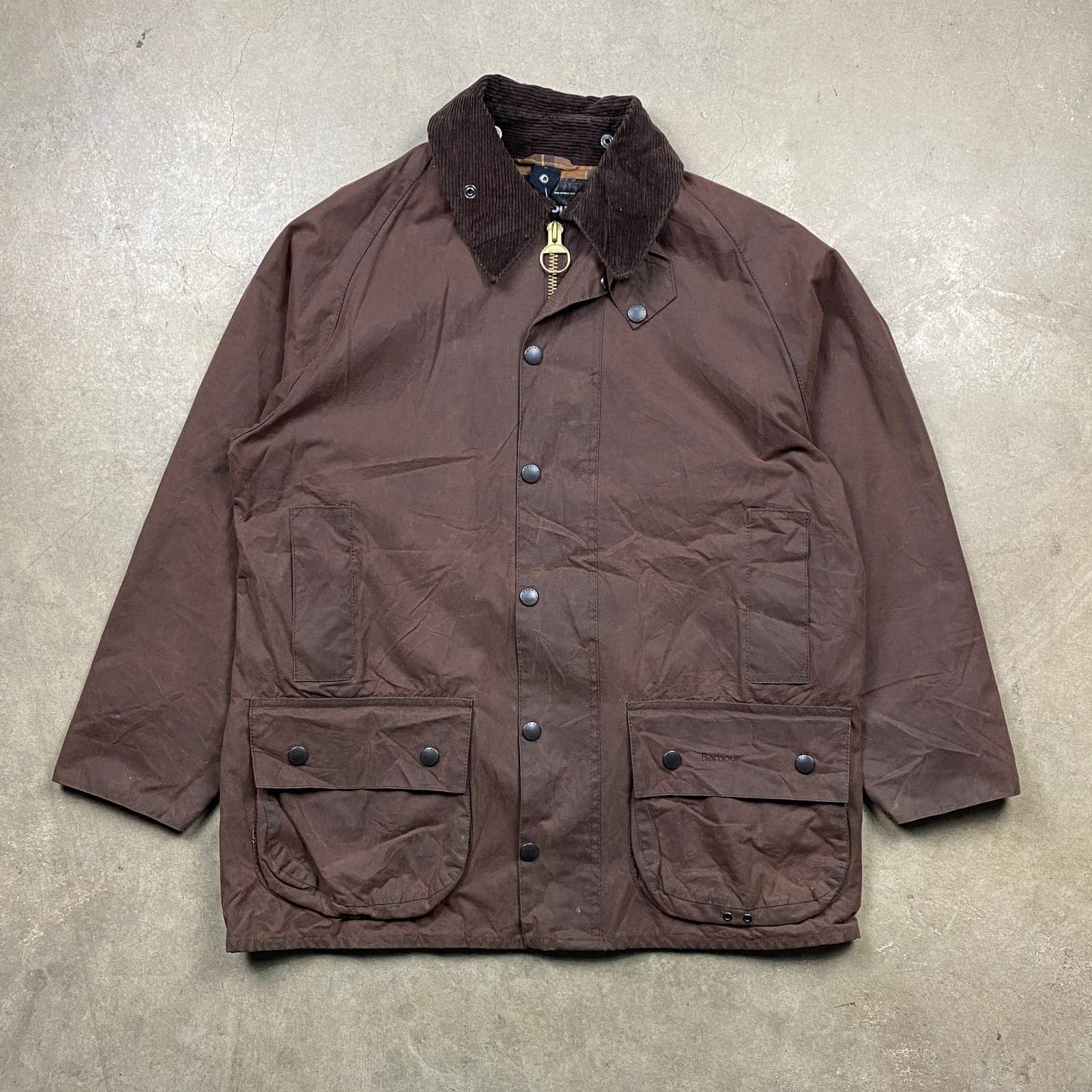 image of Vintage Barbour Beaufort Jacket Xlarge in Brown, Men's