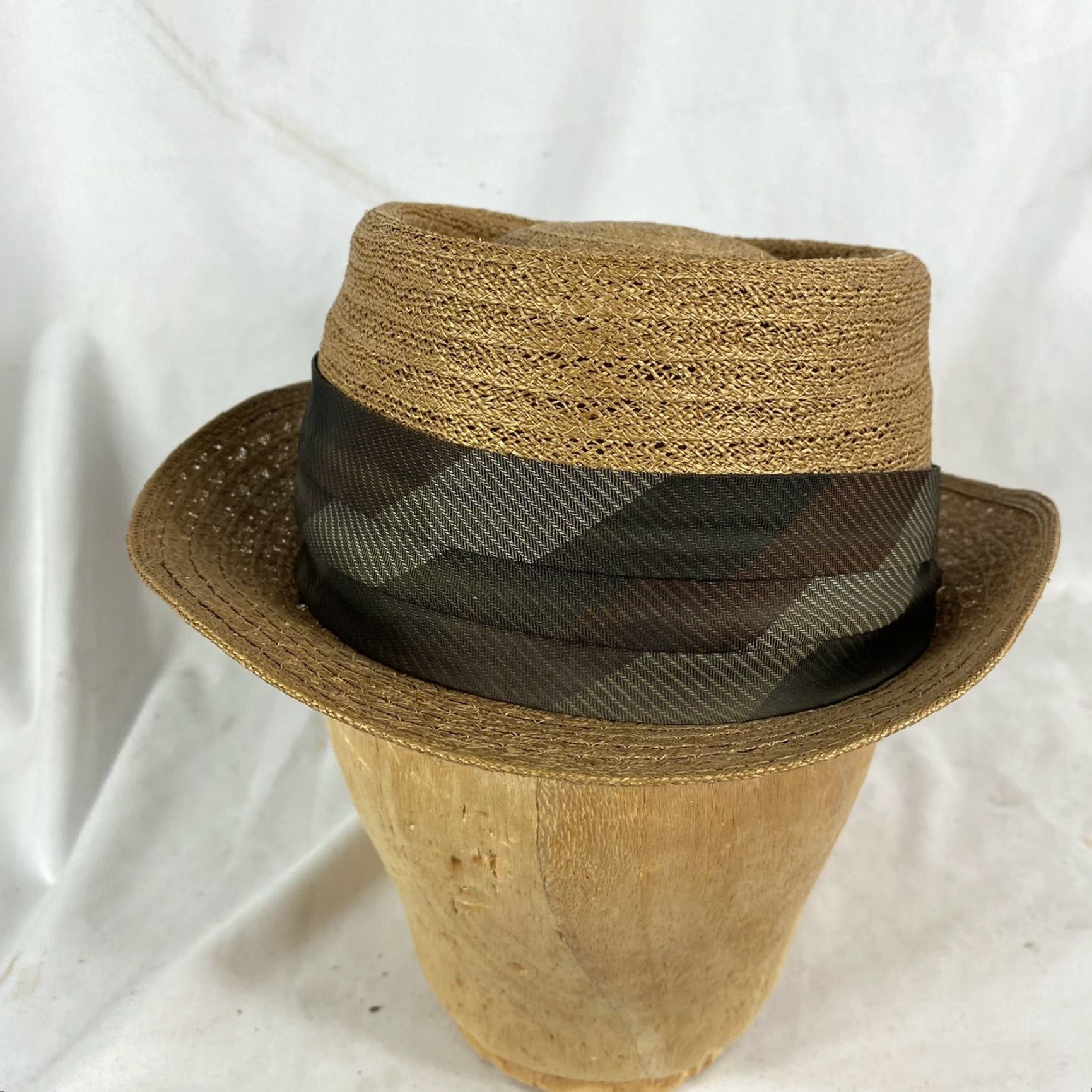Vintage VINTAGE Near Mint Italian Straw Porkpie Hat Size 7 Size ONE SIZE - 3 Thumbnail