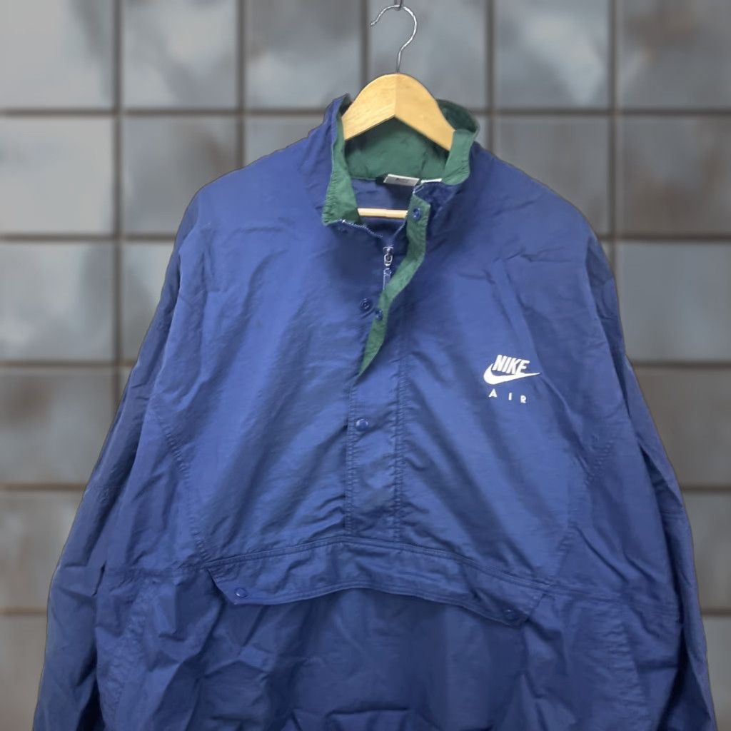 Nike VINTAGE Nike Air Windbreaker Anorak Jacket 2XL Mens Blue 90s Windbreaker Nike Air 90s Mens Size US XXL / EU 58 / 5 - 1 Thumbnail