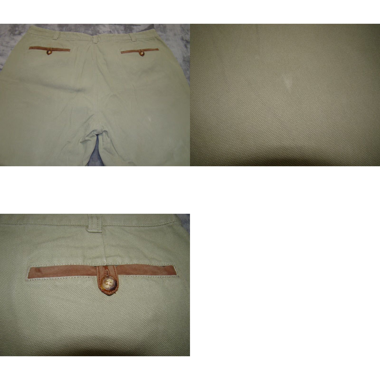 Orvis VINTAGE Orvis Mens Chino Pants Leather Trim Khaki Twill Field Hunting Fishing 42 Waist 42" Straight Leg Front Flat 33in Inseam Size US 42 / EU 58 - 8 Thumbnail