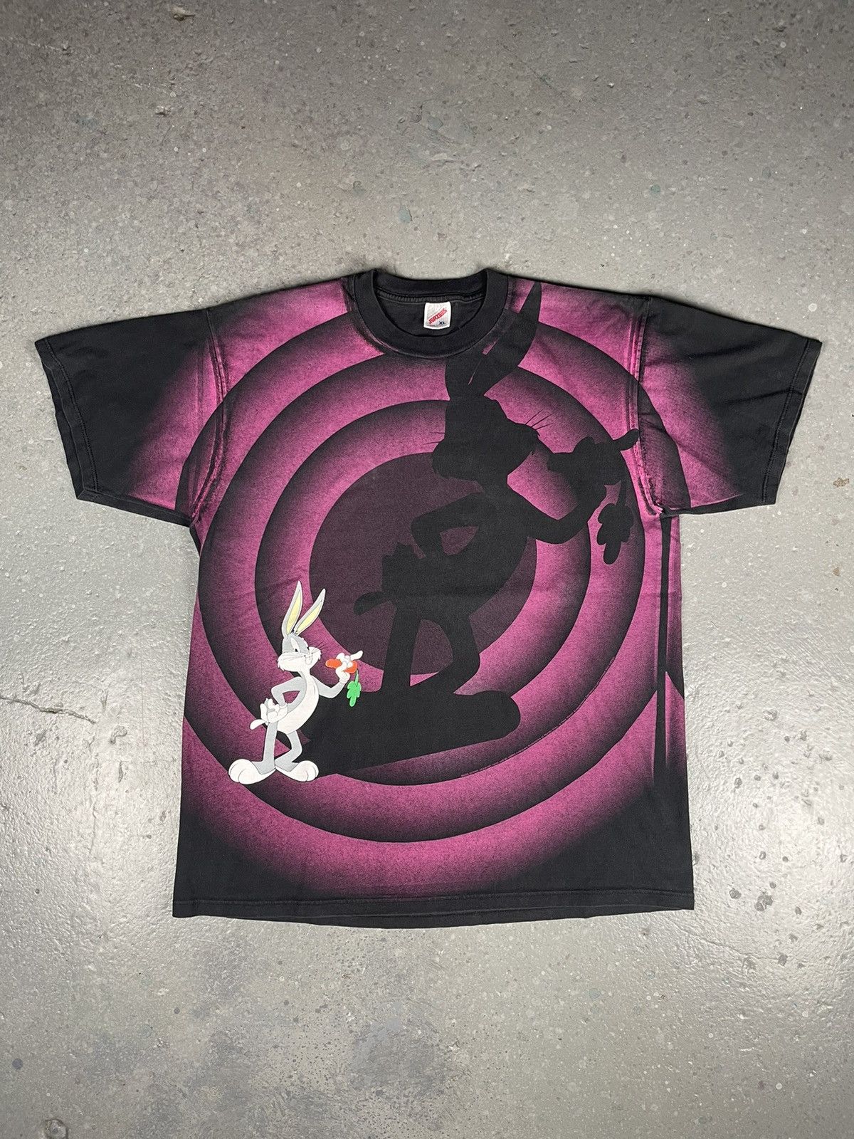 image of Vintage 1992 Bugs Bunny Shadow Warner Brothers Shirt XL Usa in Black, Men's