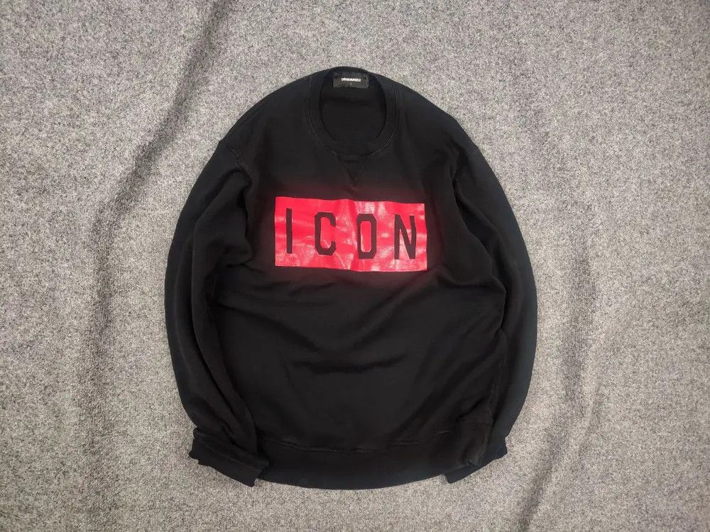 Dsquared2 Dsquared2 Icon Black and Red Box Logo Spellout Sweatshirt Size US L / EU 52-54 / 3 - 1 Thumbnail