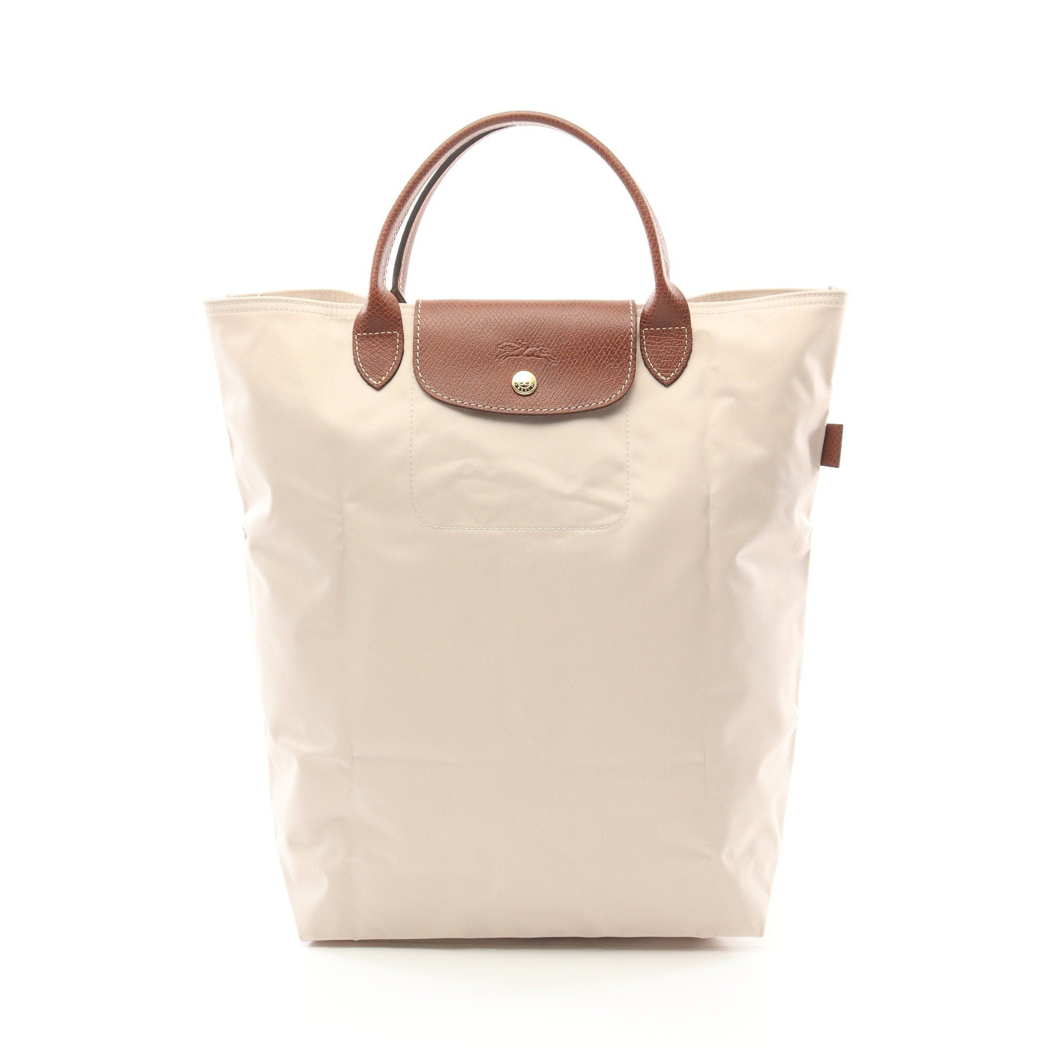 Longchamp Longchamp Le Preage Original M Shopping Bag Handbag Tote Nylon Leather Light Beige Brown Size ONE SIZE - 1 Thumbnail