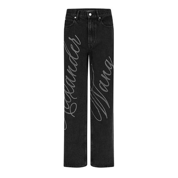 Alexander Wang o1g2r1mq0824 Cryst Logo Jeans in Dark Grey Size 28" / US 6 / IT 42 - 1 Thumbnail