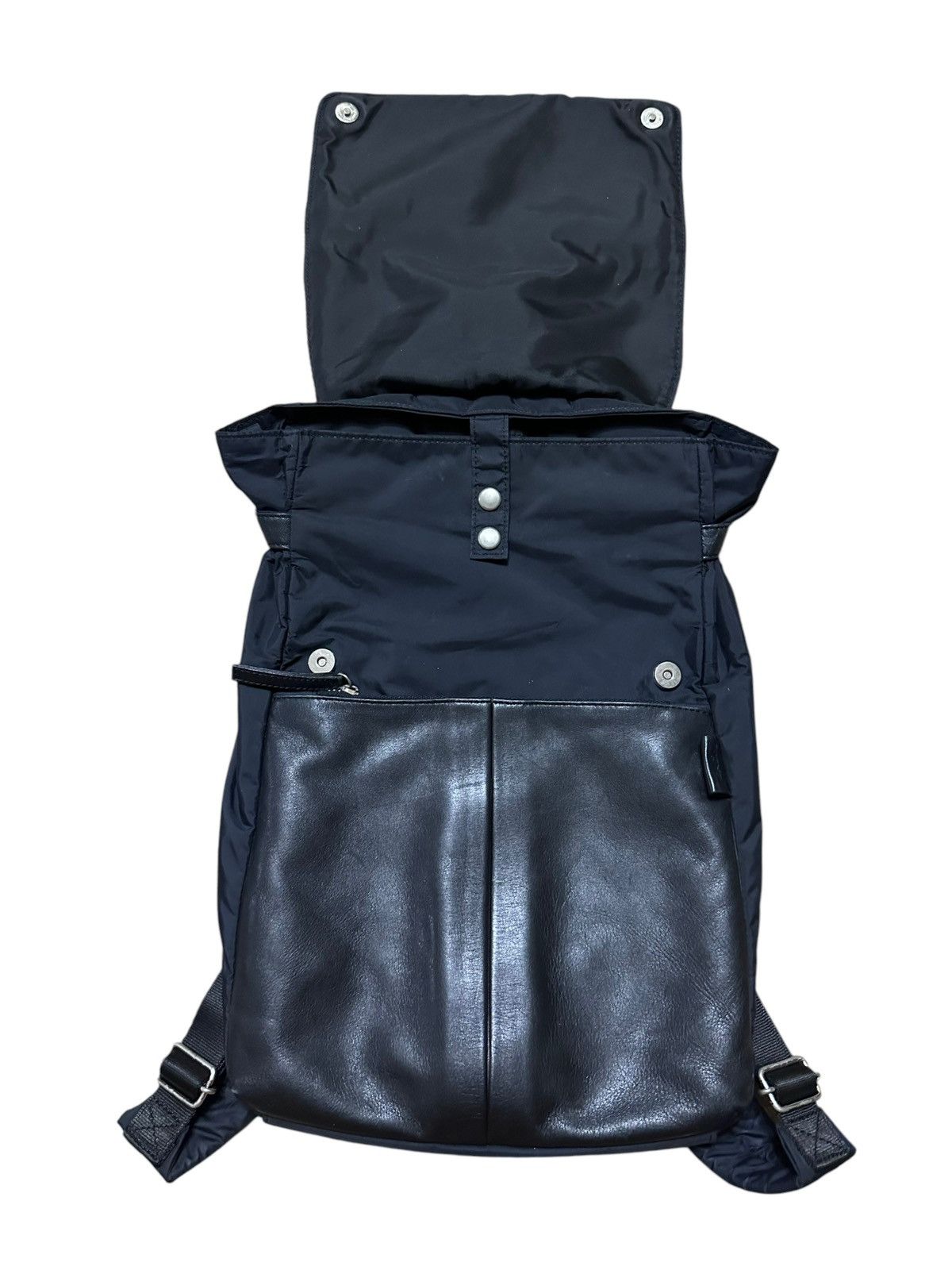 Japanese Brand RARE ‼️ Yohji Yamamoto y’s Leather Black Backpack Size ONE SIZE - 6 Thumbnail