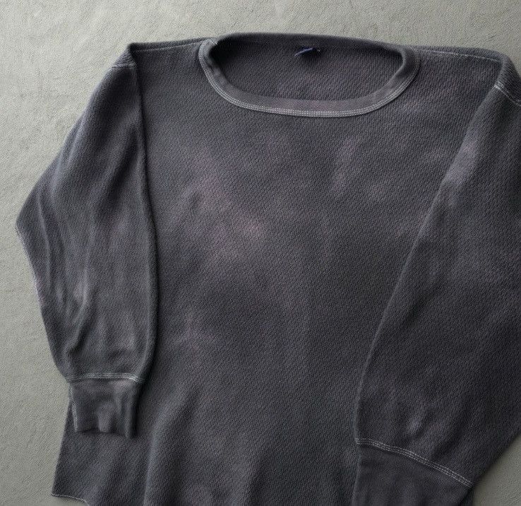 Hanes Vintage 70s Kmart Faded Black Charcoal waffle Thermal Shirt Size US L / EU 52-54 / 3 - 5 Thumbnail