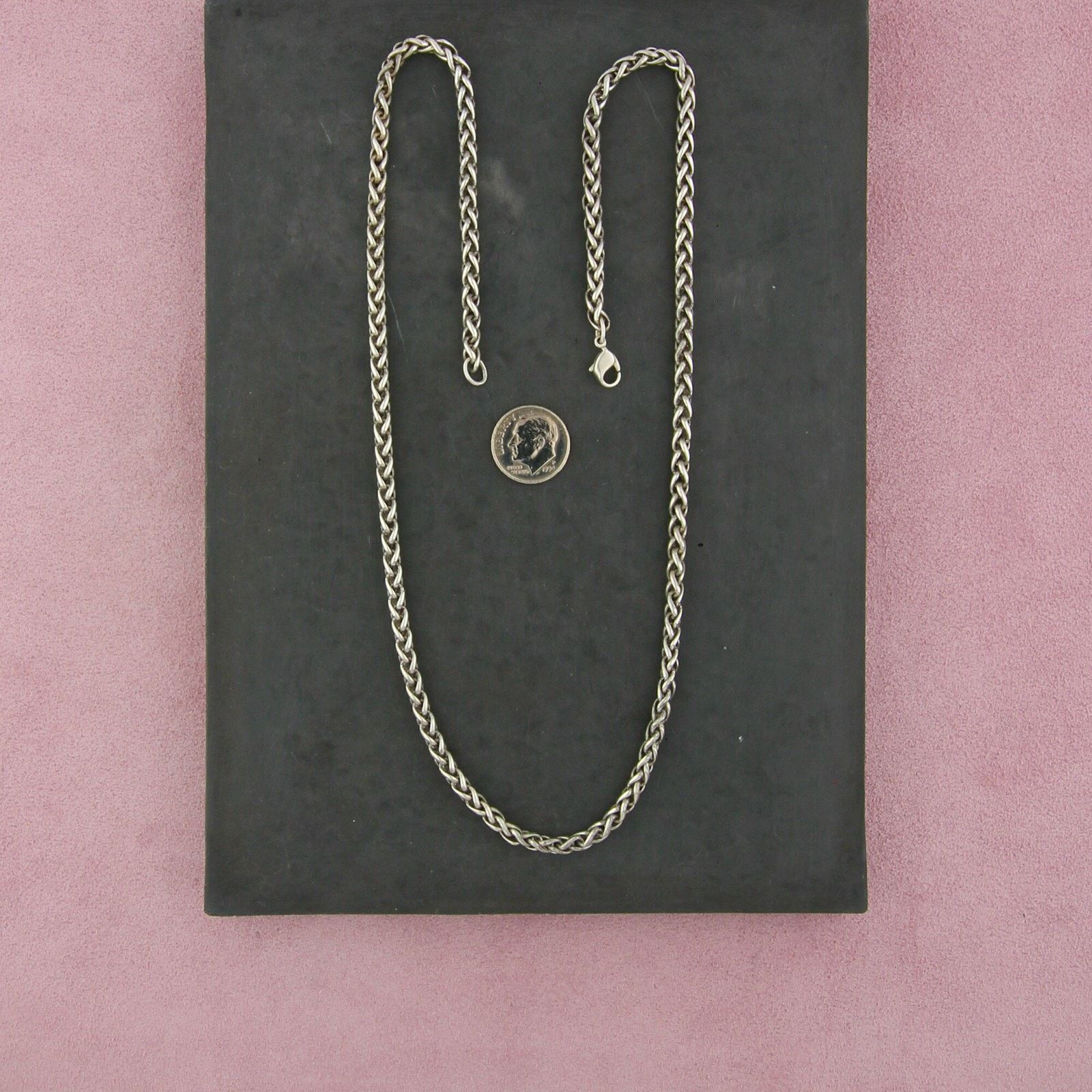 Sterling Silver sterling silver 4mm spiga chain necklace size 22in Size ONE SIZE - 2 Thumbnail