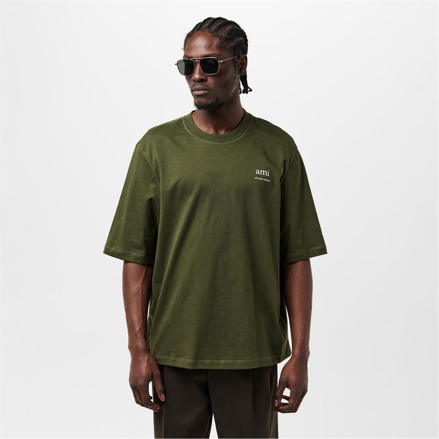 AMI o1g2r1mq0326 Alexandre Mattiussi T-Shirt in Green Size US L / EU 52-54 / 3 - 3 Thumbnail