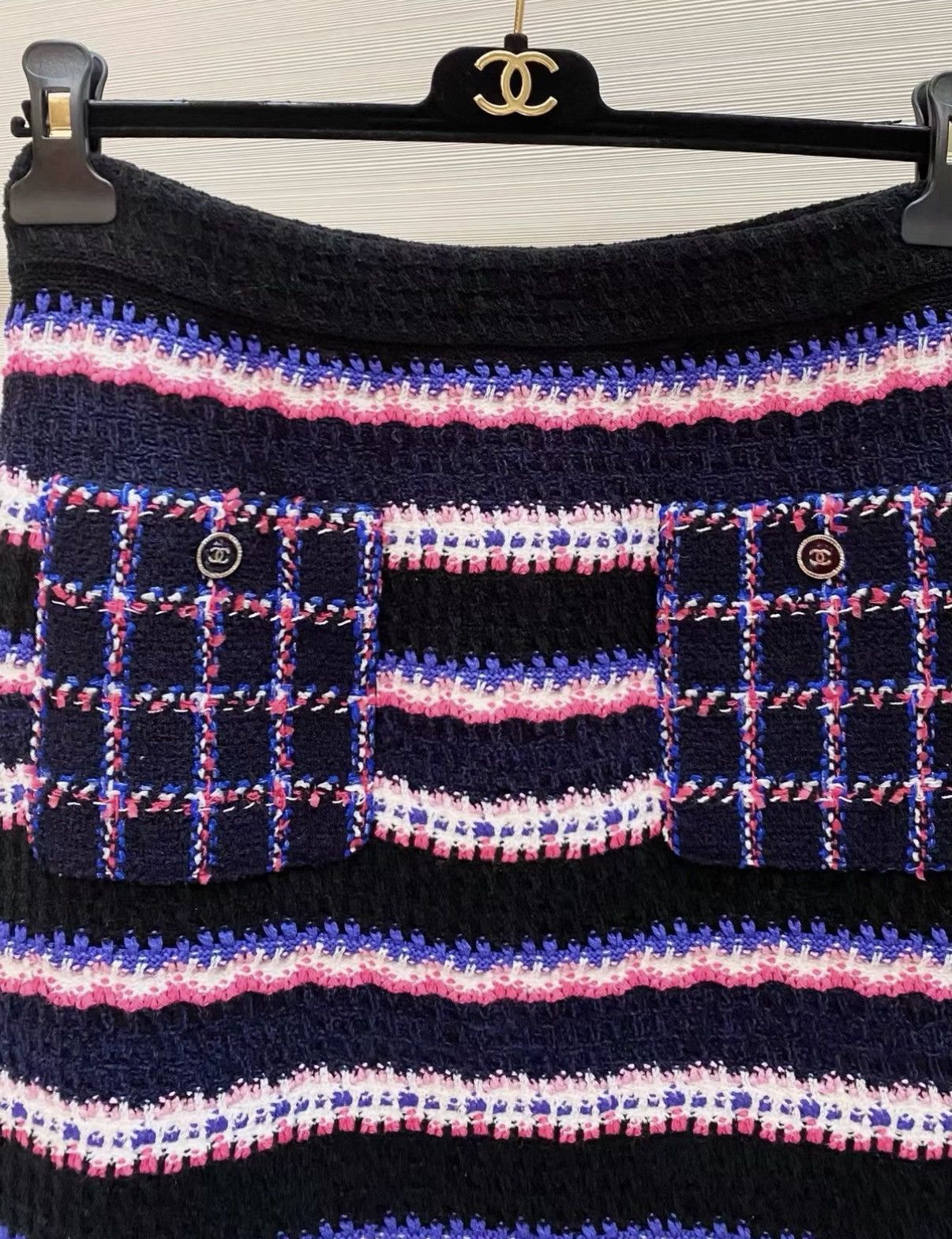 Chanel Chanel 24P Classic Purple Woven Stripe Knit Long Dress J33 Size S / US 4 / IT 40 - 2 Thumbnail
