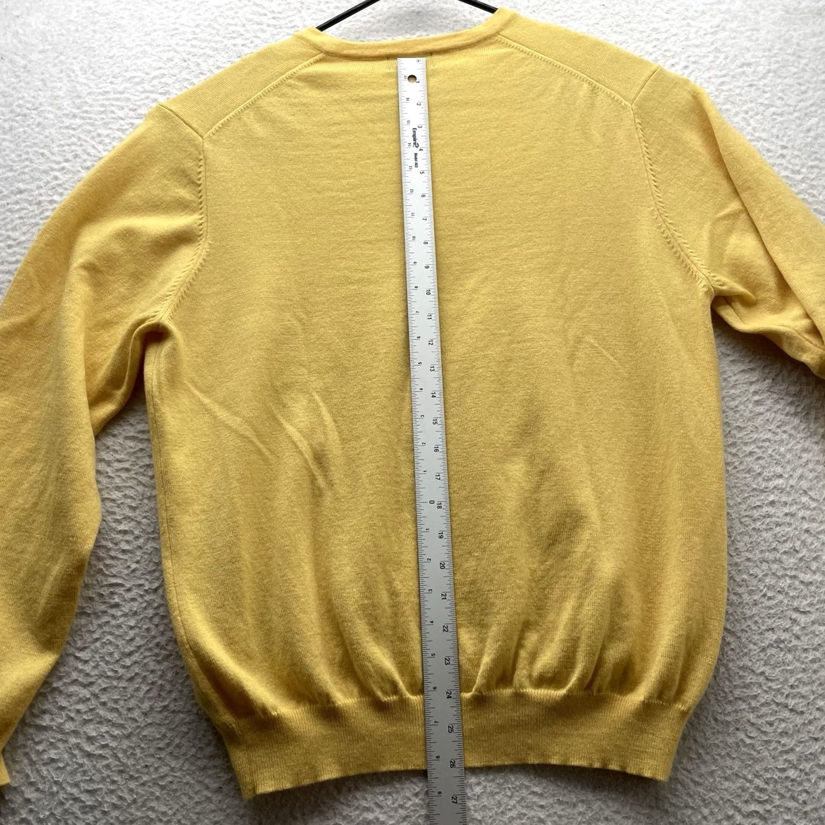Brooks Brothers VINTAGE Brooks Brothers Sweater Mens L Yellow V-Neck Merino Wool Blend Stretch Size US L / EU 52-54 / 3 - 6 Thumbnail