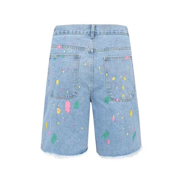 VIBE Graffiti style denim shorts baggy in vibe style cargo y2k Size US 30 / EU 46 - 5 Thumbnail