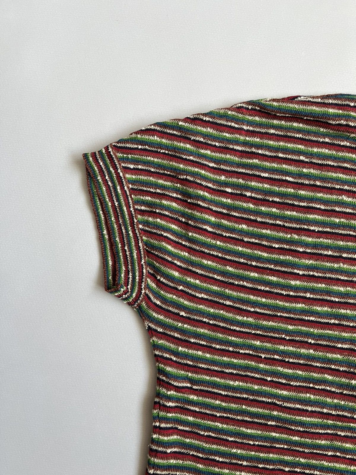 Missoni Vintage Missoni Sport Cotton Nylon Rayon Striped Knit Tee Size M / US 6-8 / IT 42-44 - 3 Thumbnail