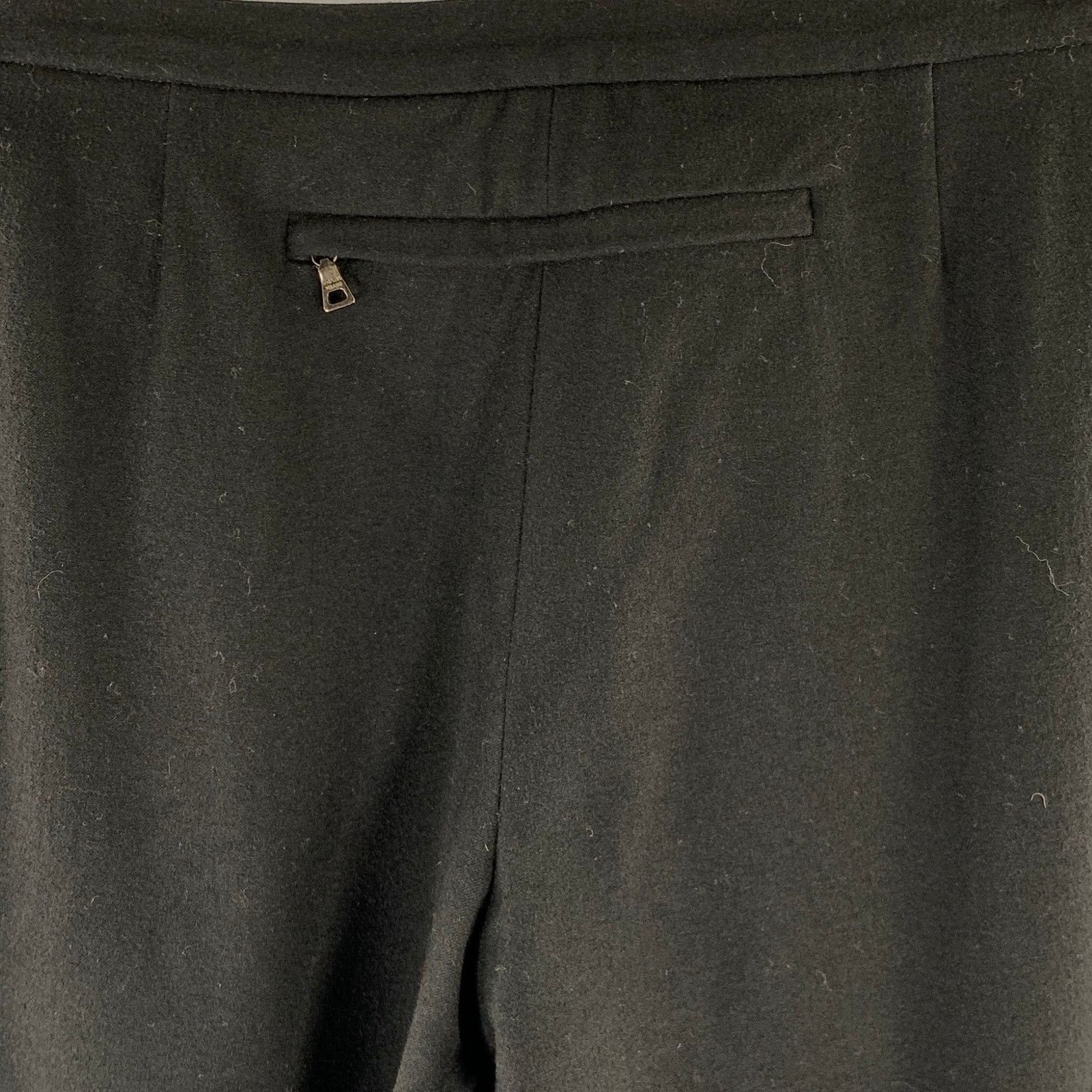 Prada PRADA Size M Black Wool Wide Leg Casual Pants Size US 32 / EU 48 - 4 Thumbnail