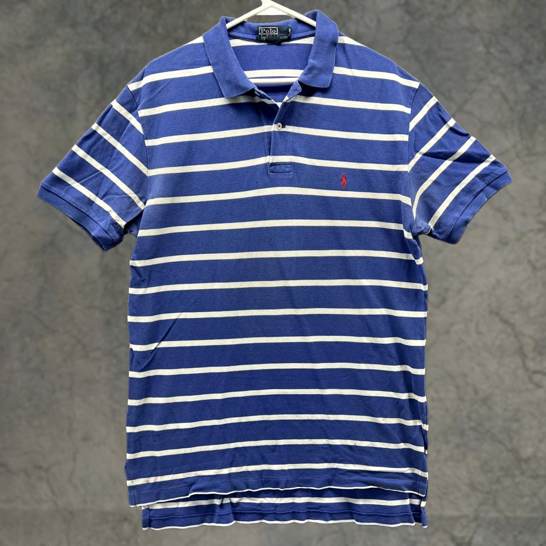 Polo Ralph Lauren Polo Ralph Lauren Polo Shirt Mens Large Blue Stripe Pique Cotton Pony Logo Golf Size US L / EU 52-54 / 3 - 1 Thumbnail