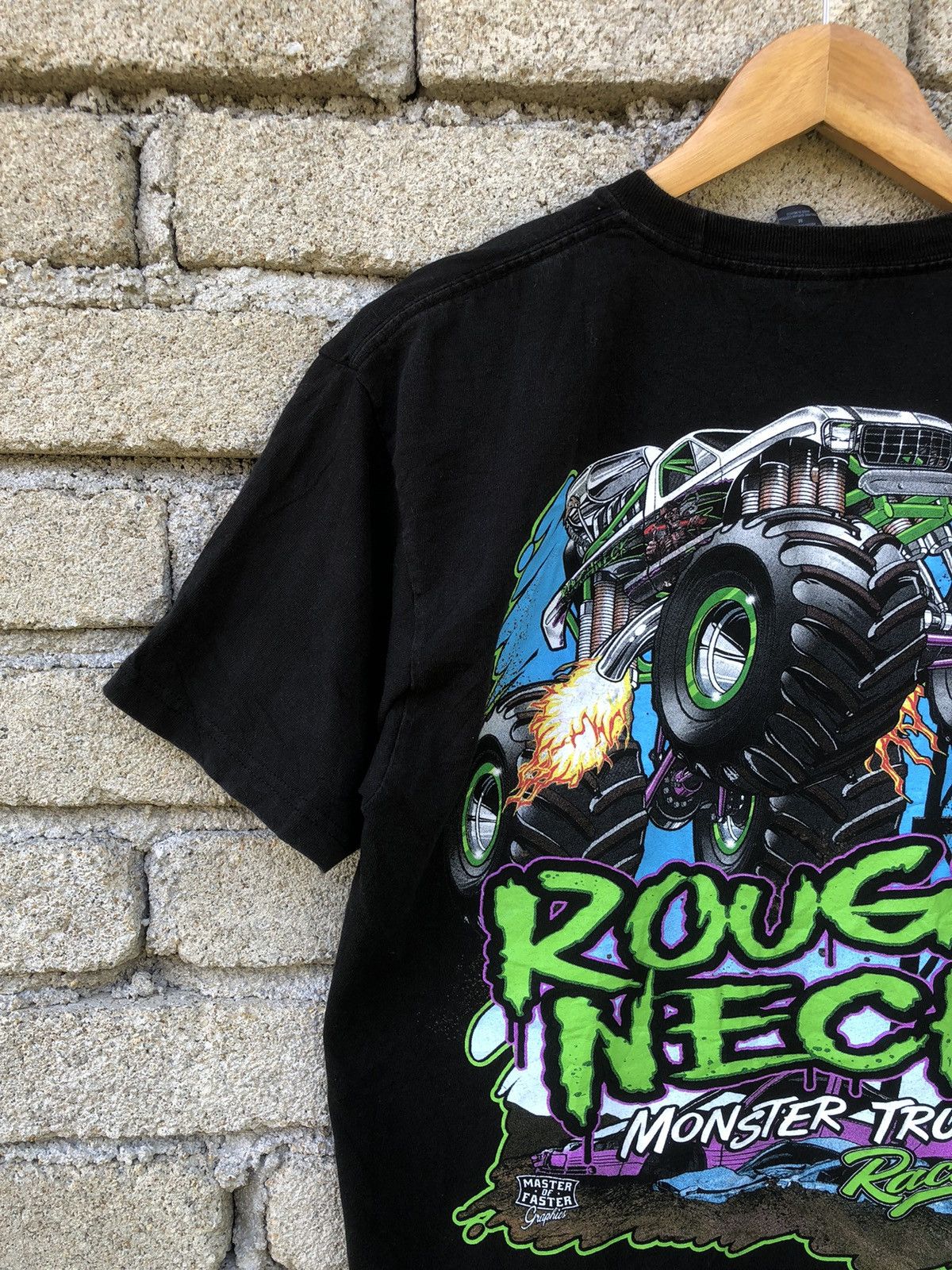 Marlboro × Vintage Vintage Y2K Rough Neck Monster Truck Racing Tshirt Size US M / EU 48-50 / 2 - 4 Thumbnail