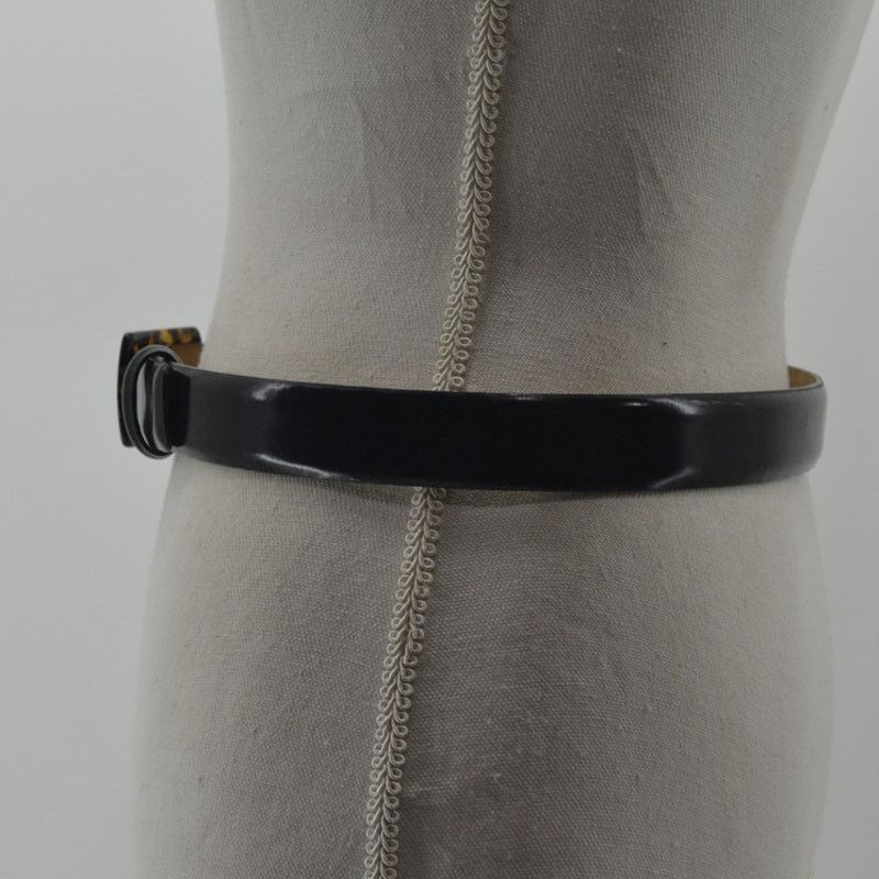 Other Harold Powell Womens Black Leather Belt Italy Minimalist Med Size ONE SIZE - 8 Thumbnail