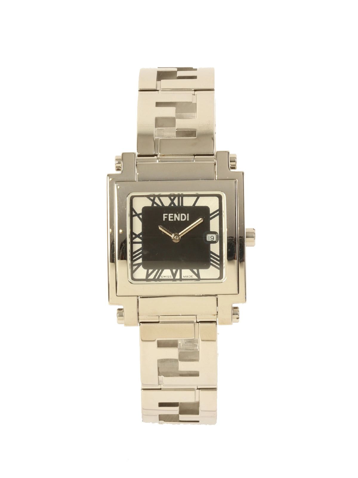 image of Fendi Quadro Watch Silver/black, Women's
