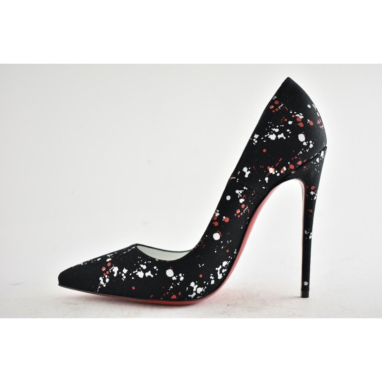 Christian Louboutin So Kate 120 Toile Splash Black Red White Heel Pump 39 Size US 9 / IT 39 - 8 Thumbnail