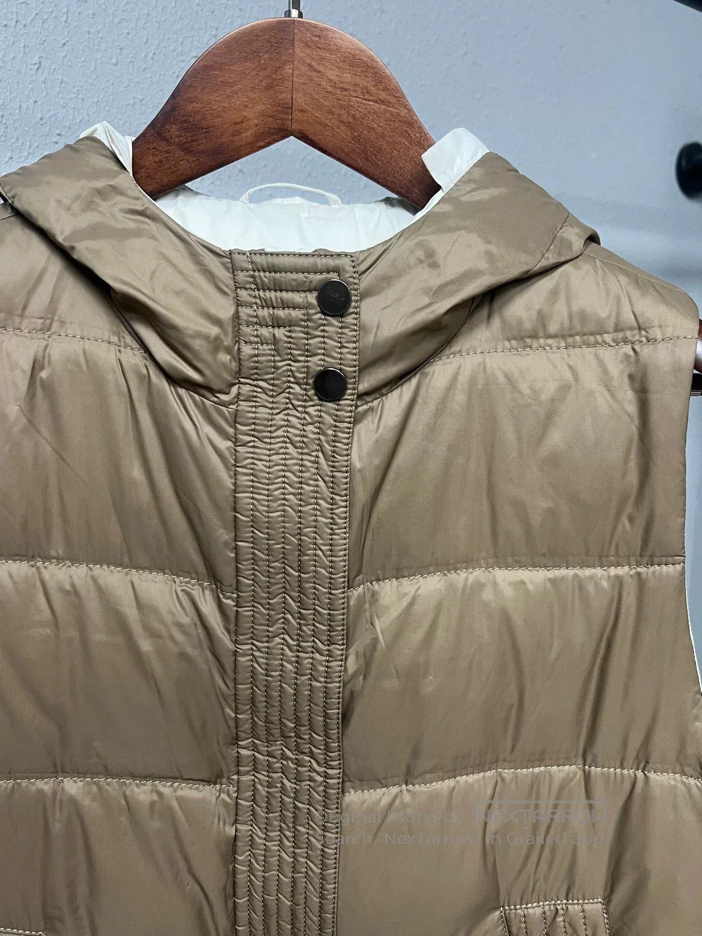 Brunello Cucinelli Brunello Cucinelli Khaki Puffer Vest. Size US XXS / EU 40 - 3 Thumbnail