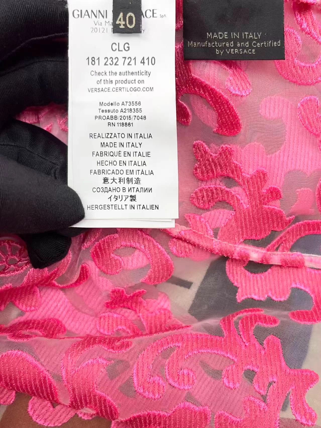 Versace Versace embossed floral logo all-over zip-up shirt jacket Size S / US 4 / IT 40 - 4 Thumbnail