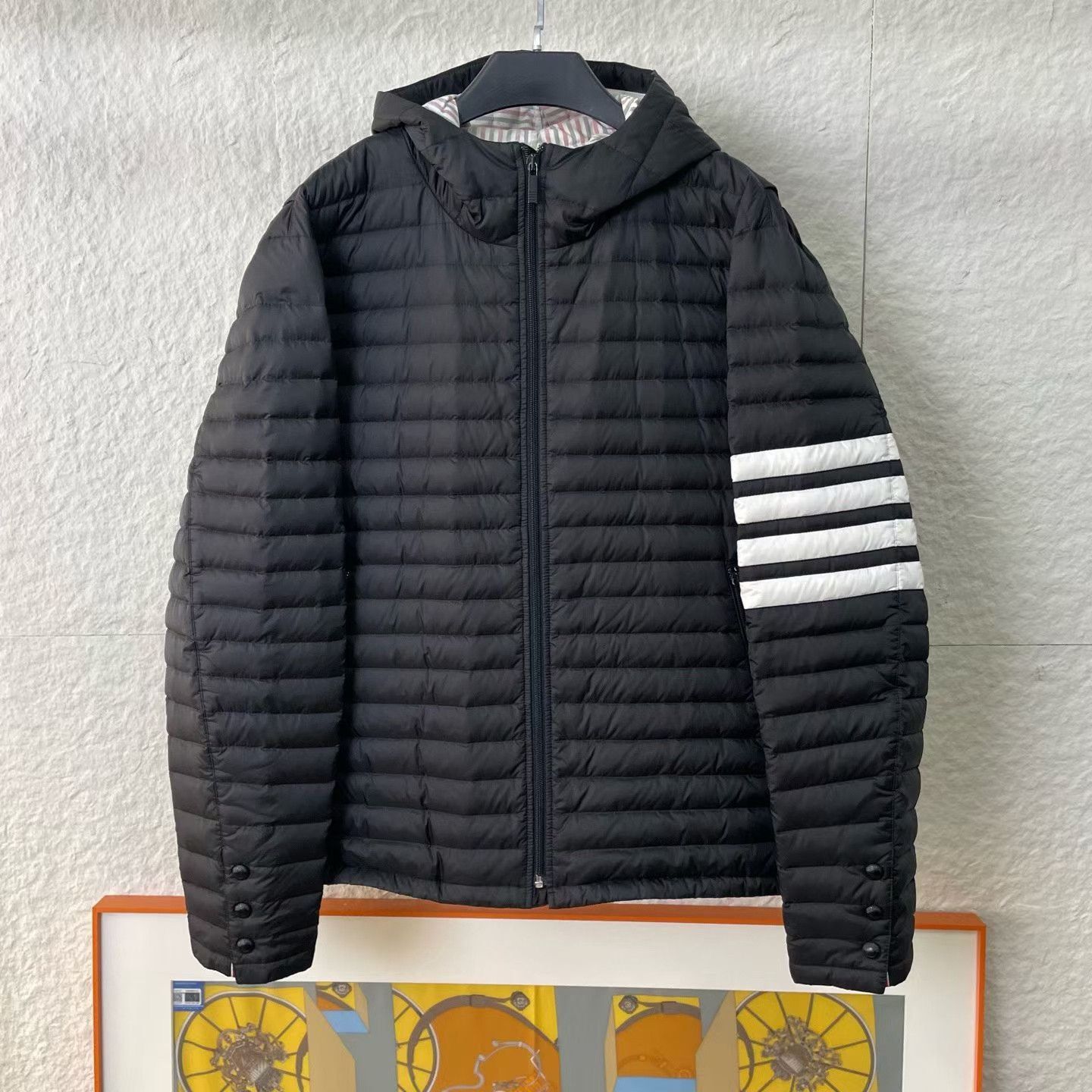 Thom Browne Thom Browne TB Black Lightweight Four-Stripe Down Jacket Size US XXL / EU 58 / 5 - 1 Thumbnail