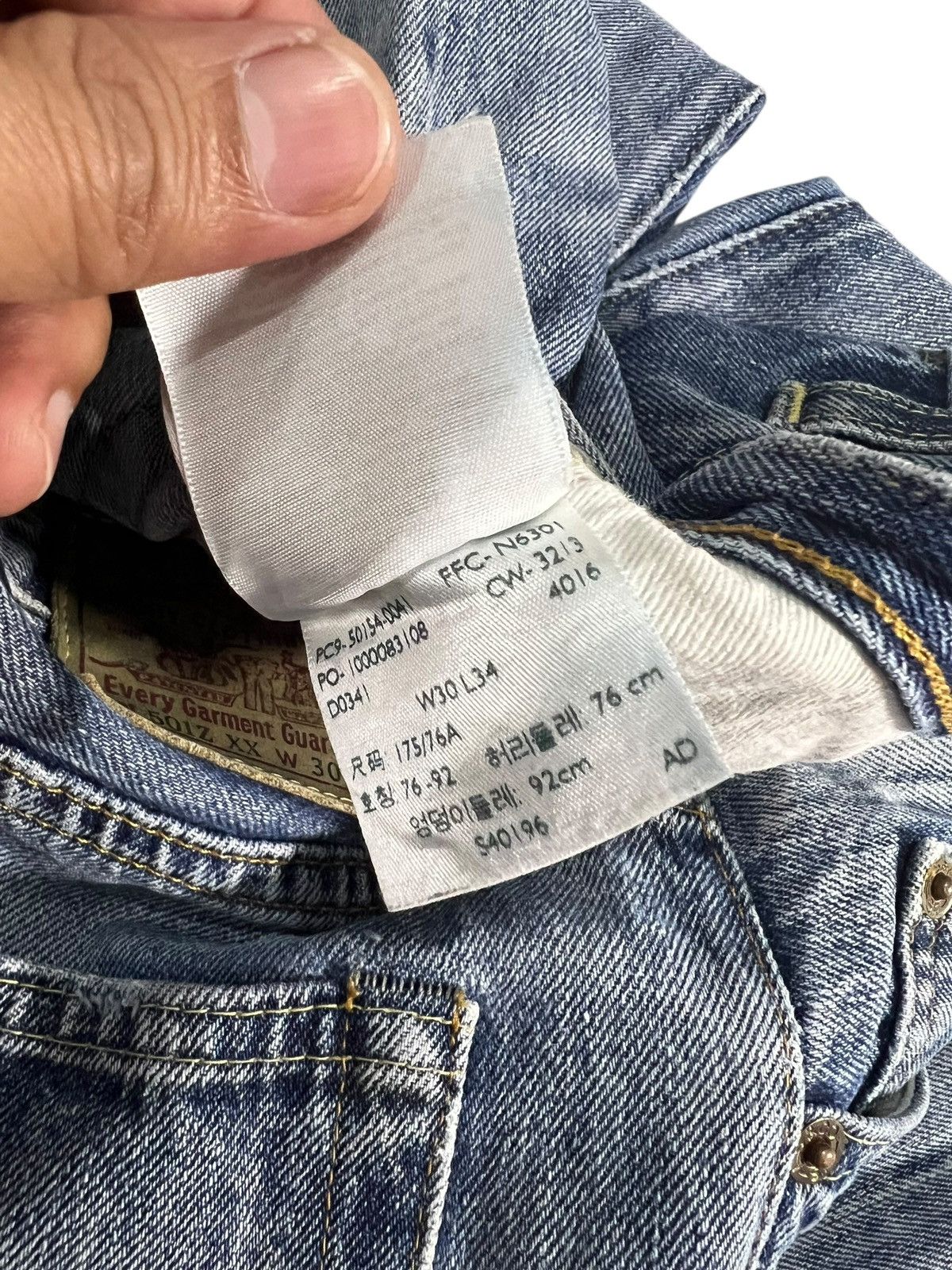 Levi's LVC Levi’s 501z xx Big E Distress Faded Selvedge Jean Size US 30 / EU 46 - 22 Thumbnail