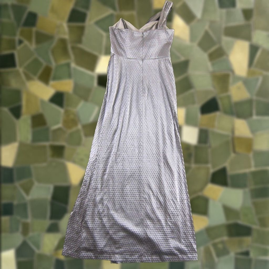 Vintage XSCAPE Joanna Chen Grey Silky Stretch One Shoulder Long Maxi Gown Dress 10 Size L / US 10 / IT 46 - 1 Thumbnail