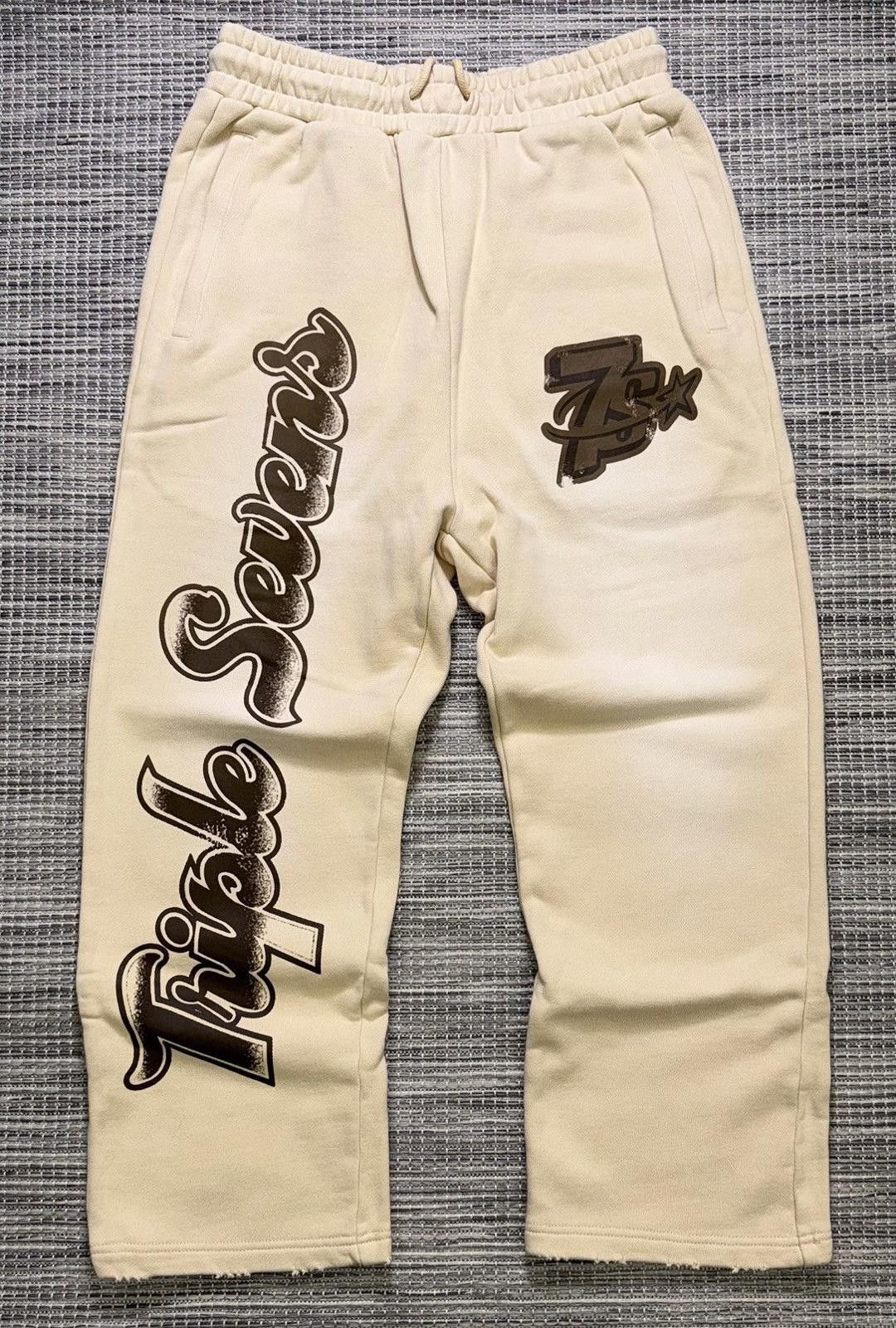 TRIPLE SEVENS Triple Sevens Beige Allstar Football Sweats Size US 36 / EU 52 - 1 Thumbnail