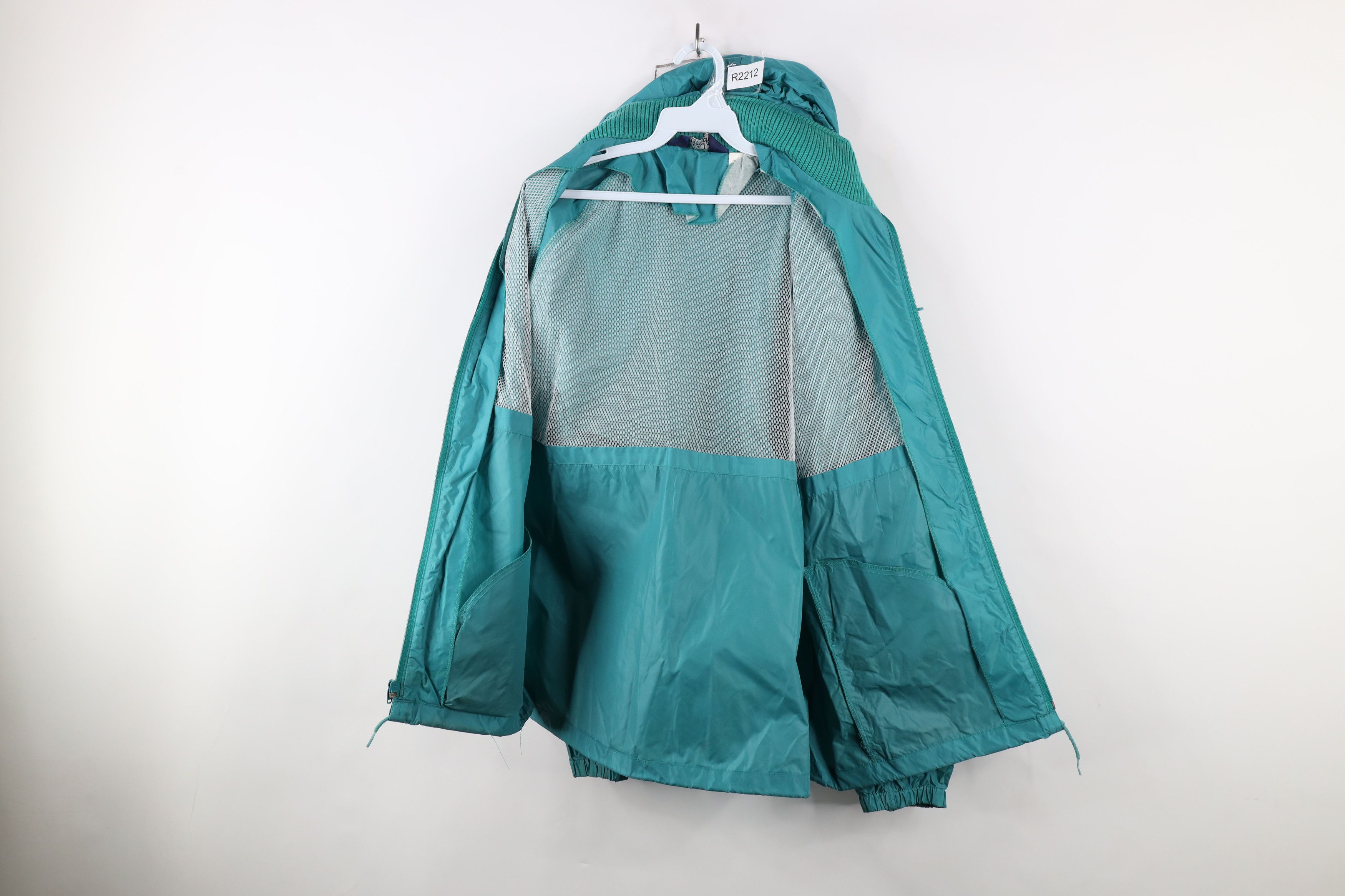 Vintage × Woolrich Woolen Mills Vintage 90s Woolrich Blank Hooded Windbreaker Jacket Green Size US L / EU 52-54 / 3 - 10 Thumbnail