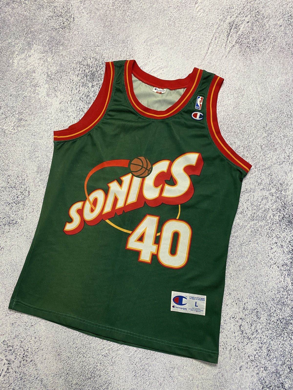Champion × Vintage Vintage Champion Seattle Supersonics NBA Jersey #40 Kemp Size US L / EU 52-54 / 3 - 2 Thumbnail