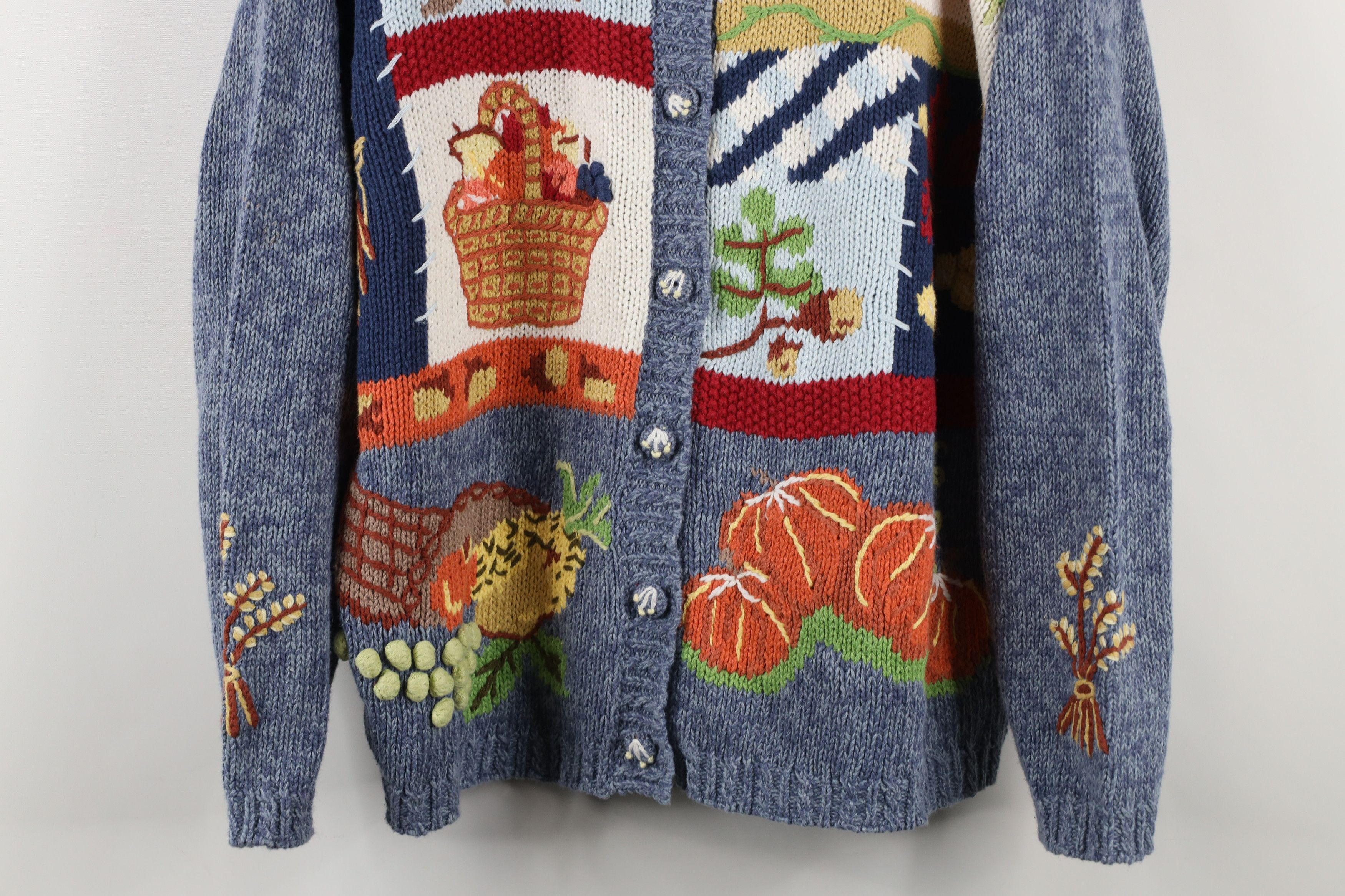 Vintage Vintage 90s Streetwear All Over Print Cardigan Sweater Size XL / US 12-14 / IT 48-50 - 3 Thumbnail