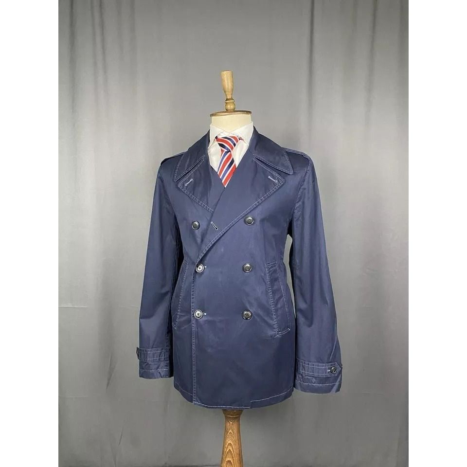 Polo Ralph Lauren RARE! Polo Ralph Lauren Men's Blue Double Breasted Pea Trenc Size US L / EU 52-54 / 3 - 3 Thumbnail