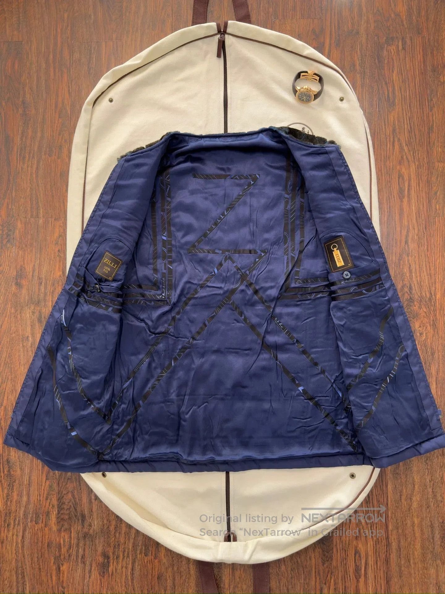 Zilli Blue Quilted Hooded Jacket Size M. Size US M / EU 48-50 / 2 - 6 Thumbnail