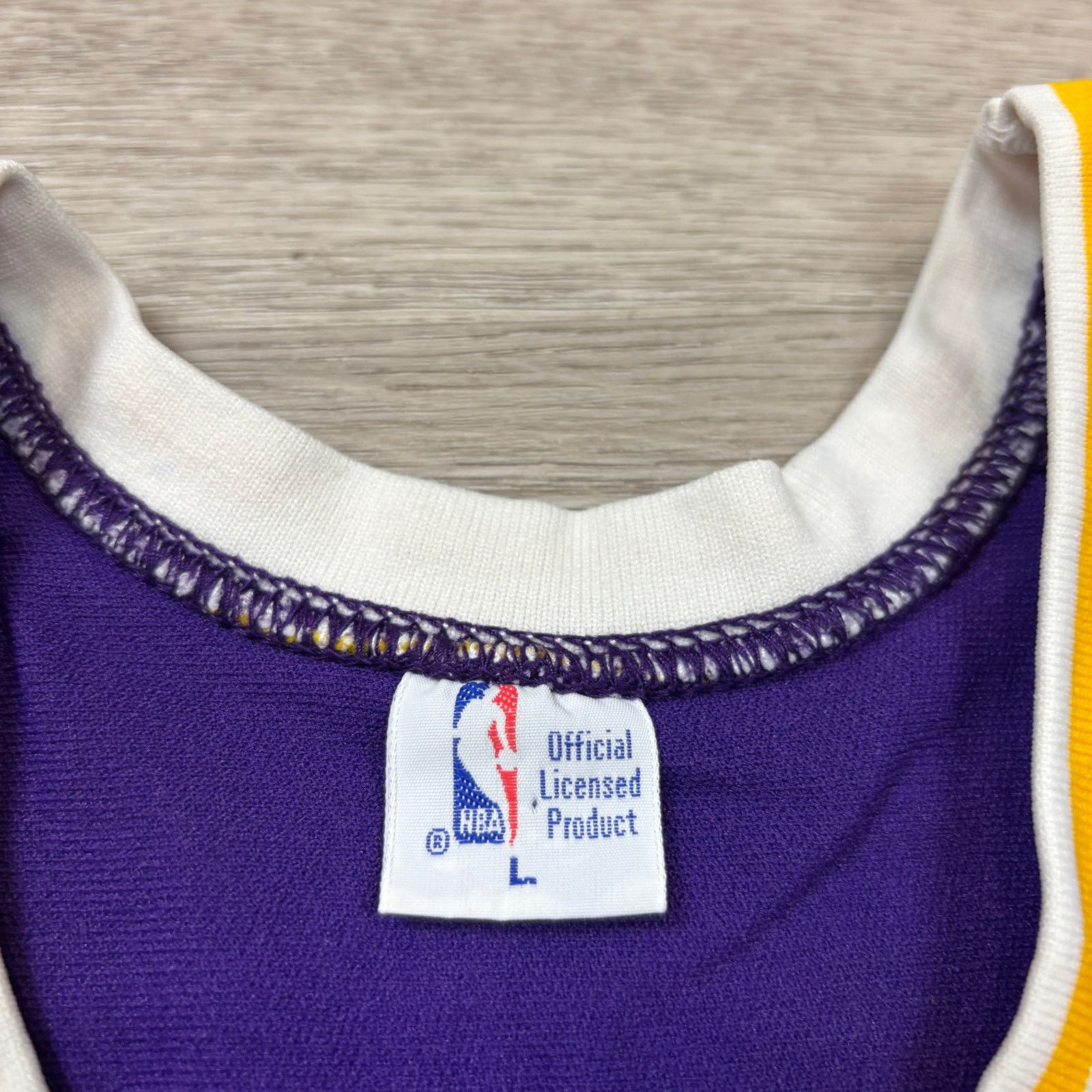 NBA × Vintage VTG Magic Johnson 32 Sand Knit LA Lakers Jersey NBA Large Size US L / EU 52-54 / 3 - 6 Thumbnail