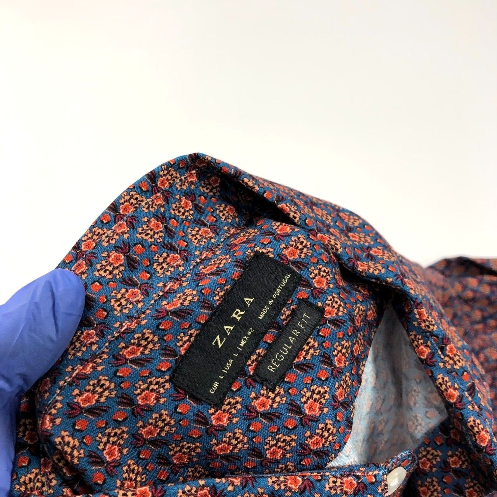 Zara Zara Shirt Regular Floral Button-Up Viscose Multicolor L Men’s Casual Collar LS Mint Large Size US L / EU 52-54 / 3 - 4 Thumbnail