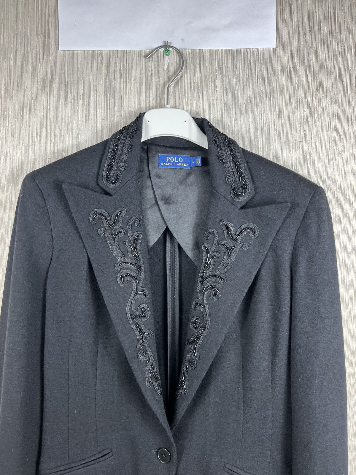 Polo Ralph Lauren × Ralph Lauren Polo Ralph Lauren wool beaded blazer jacket decorated collar Size S / US 4 / IT 40 - 3 Thumbnail