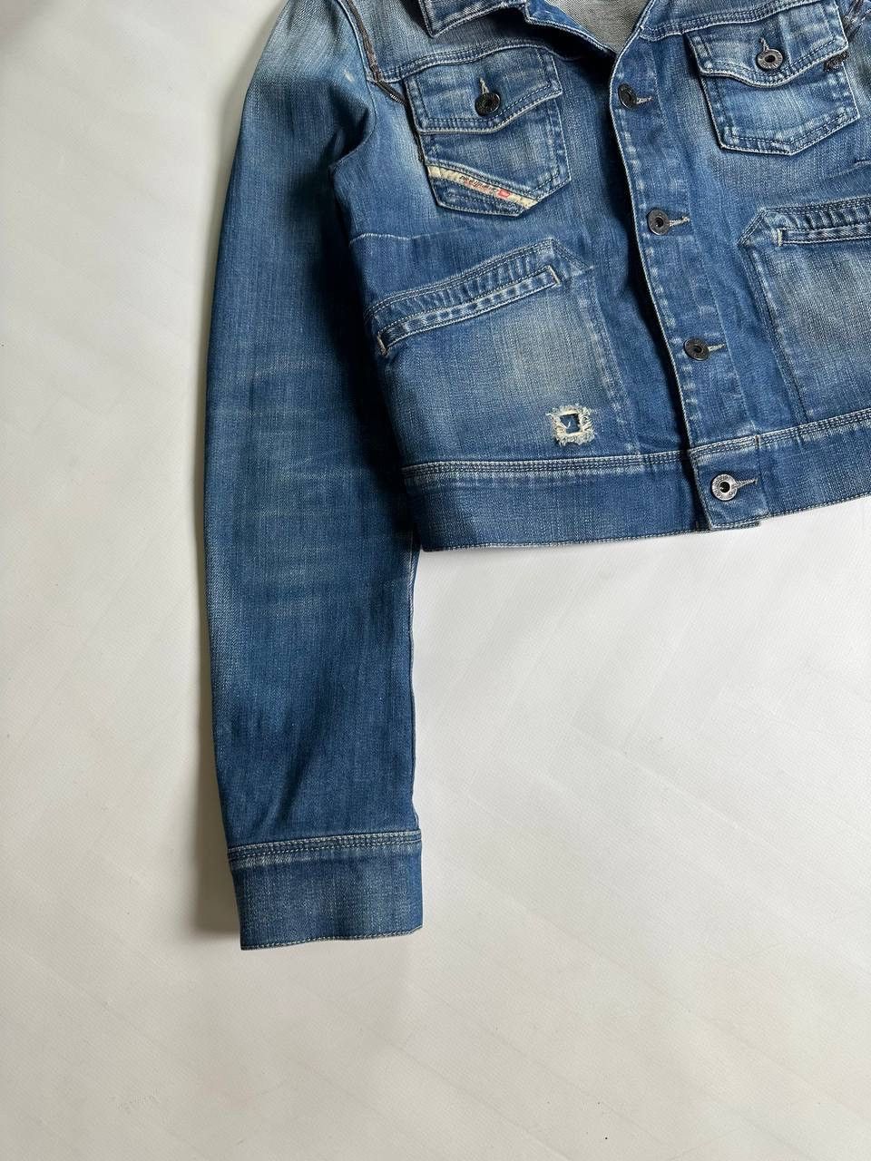 Diesel Vintage 00s Diesel Washed Cropped Denim Jacket Size M / US 6-8 / IT 42-44 - 2 Thumbnail