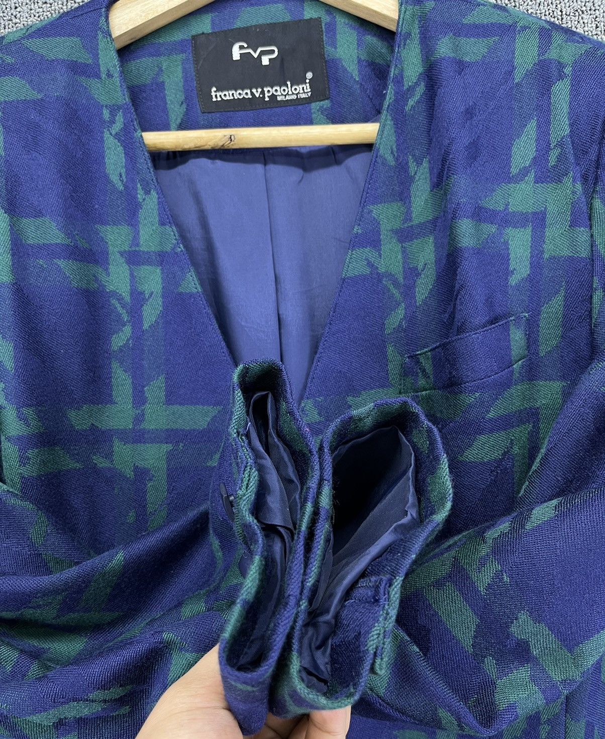Paoloni Vintage Franca v. Paoloni Shadow Plaids Blazer Coat Jacket Size M / US 6-8 / IT 42-44 - 11 Thumbnail