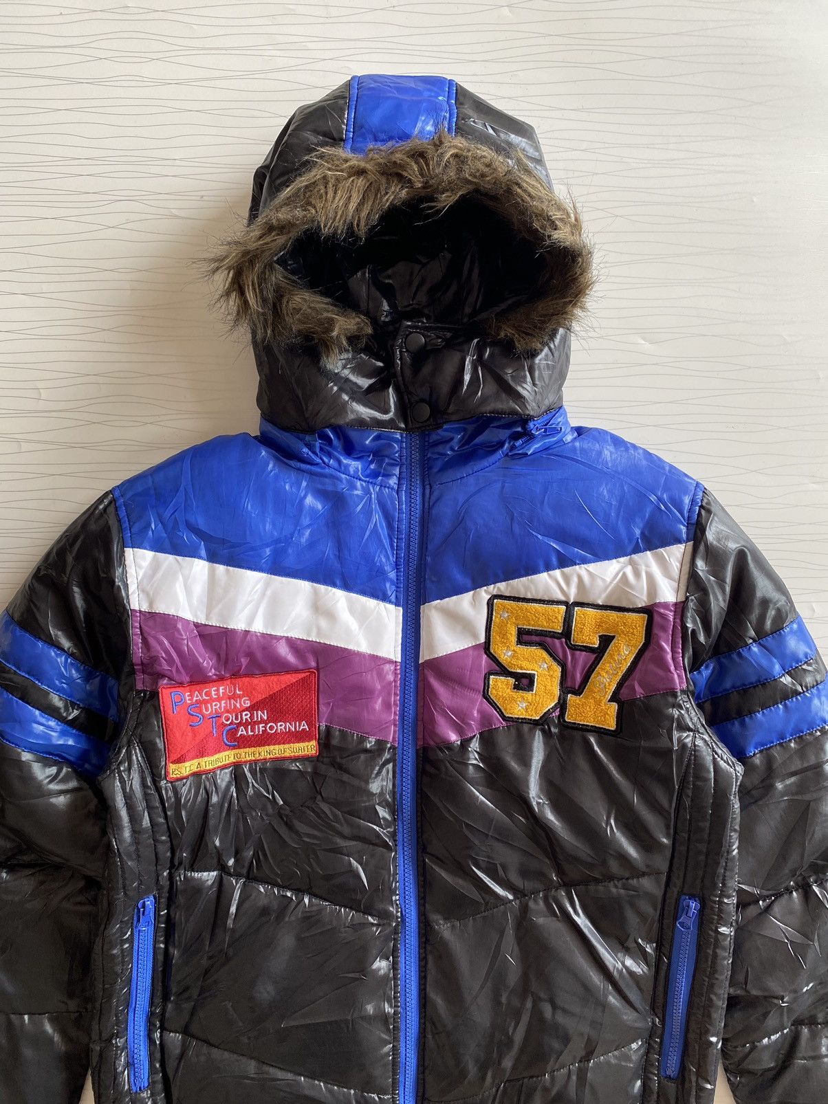 If Six Was Nine × Japanese Brand × Le Grande Bleu (L.G.B.) NYLAUS FAUX FUR HOODIE PUFFER JACKET Size US L / EU 52-54 / 3 - 8 Thumbnail