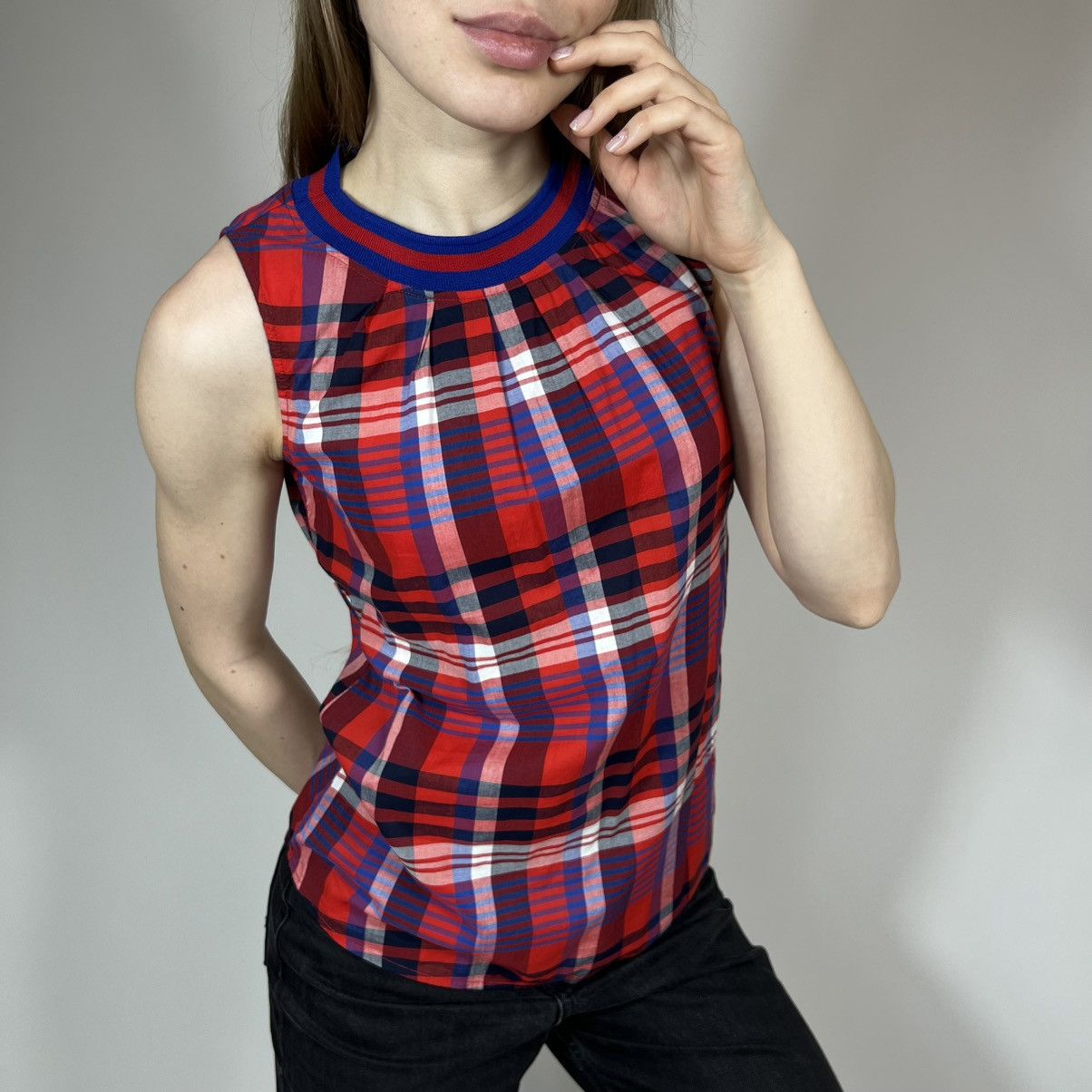 Vintage Vintage Y2K Emily Van Den Bergh Checked Luxury Shirt Size S / US 4 / IT 40 - 3 Thumbnail