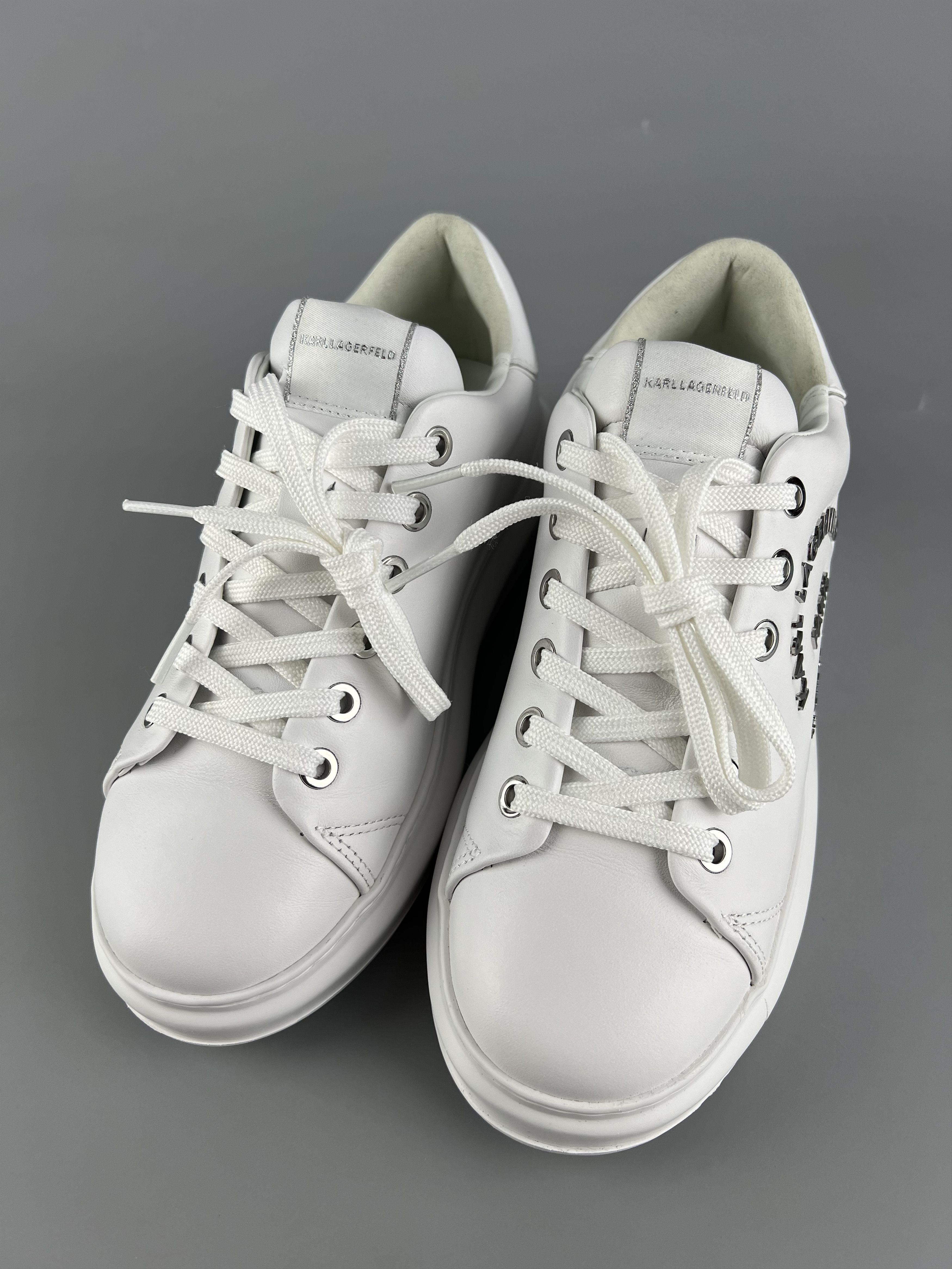 Karl Lagerfeld Karl Lagerfeld Women's White Leather Sneakers US5 Size US 5 / IT 35 - 4 Thumbnail