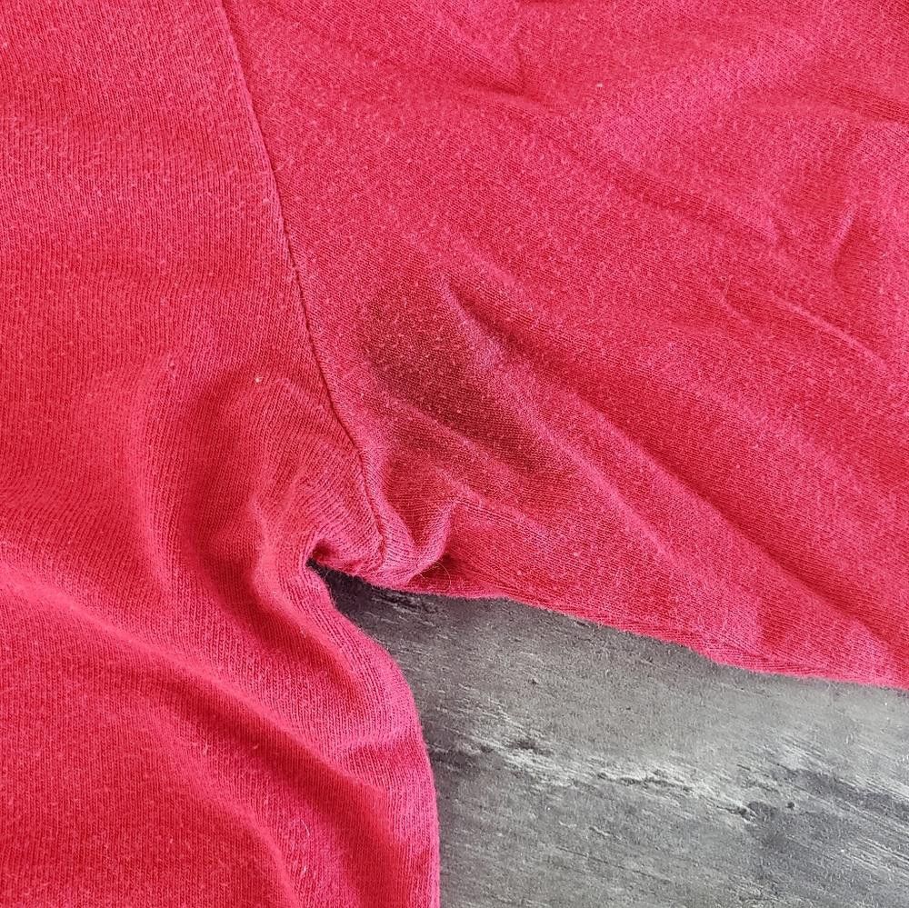 Designer Red Basic Ambiance Vneck Long Sleeve Size M / US 6-8 / IT 42-44 - 3 Thumbnail