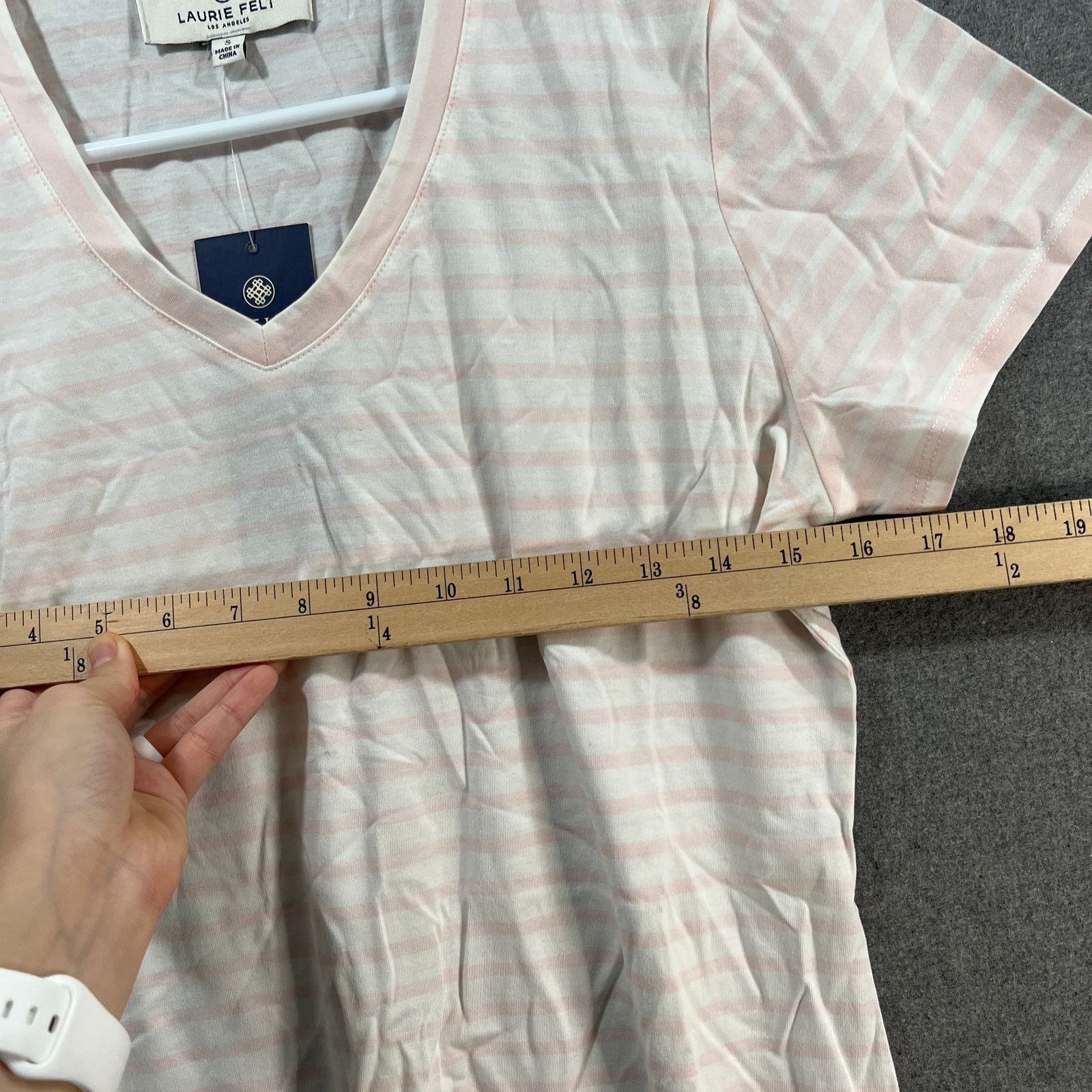 Other Laurie Felt Contrast Stripe V-Neck Tee Soft Pink, Small Size S / US 4 / IT 40 - 6 Thumbnail