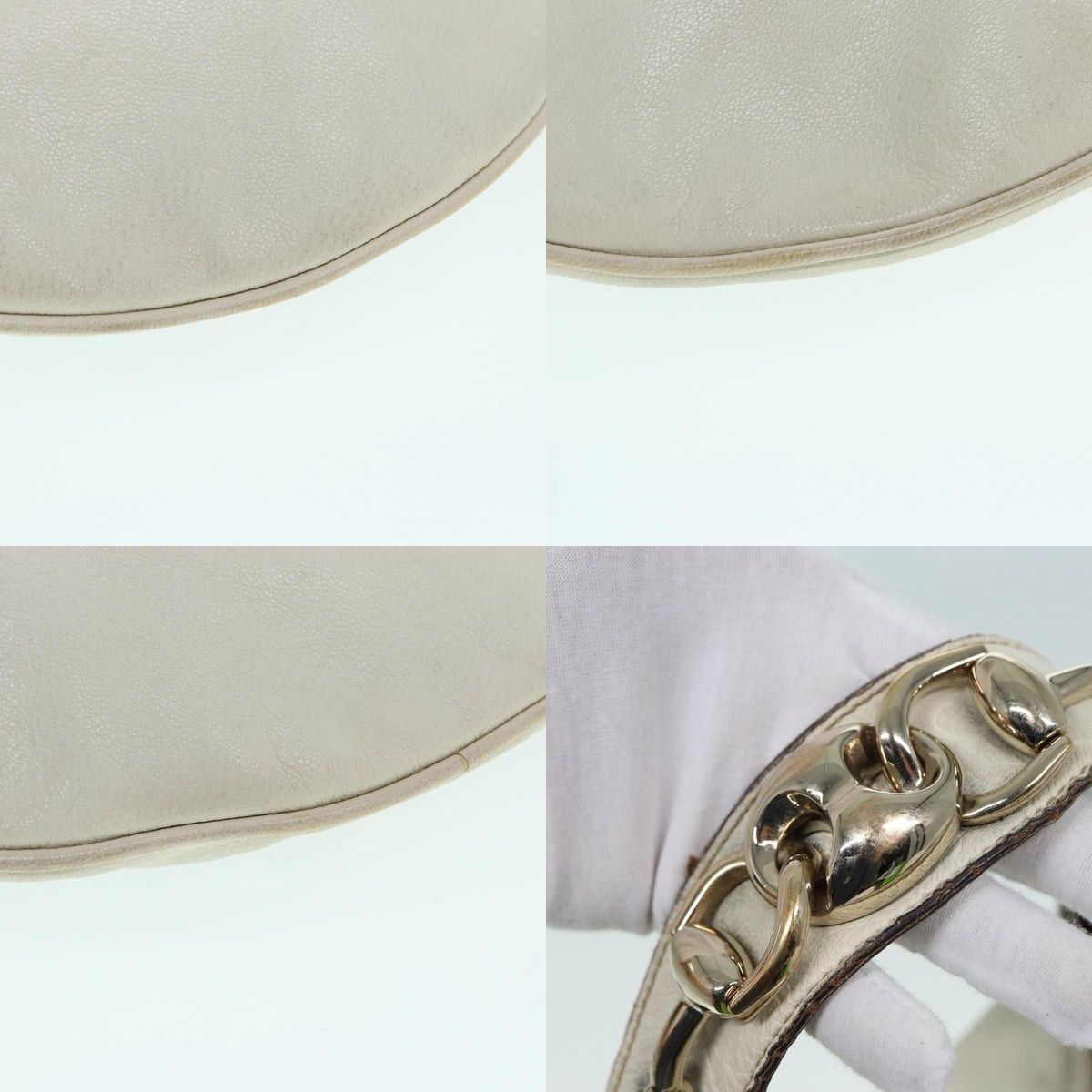 Gucci GUCCI Horsebit Shoulder Bag Leather Beige Gold Size ONE SIZE - 10 Thumbnail
