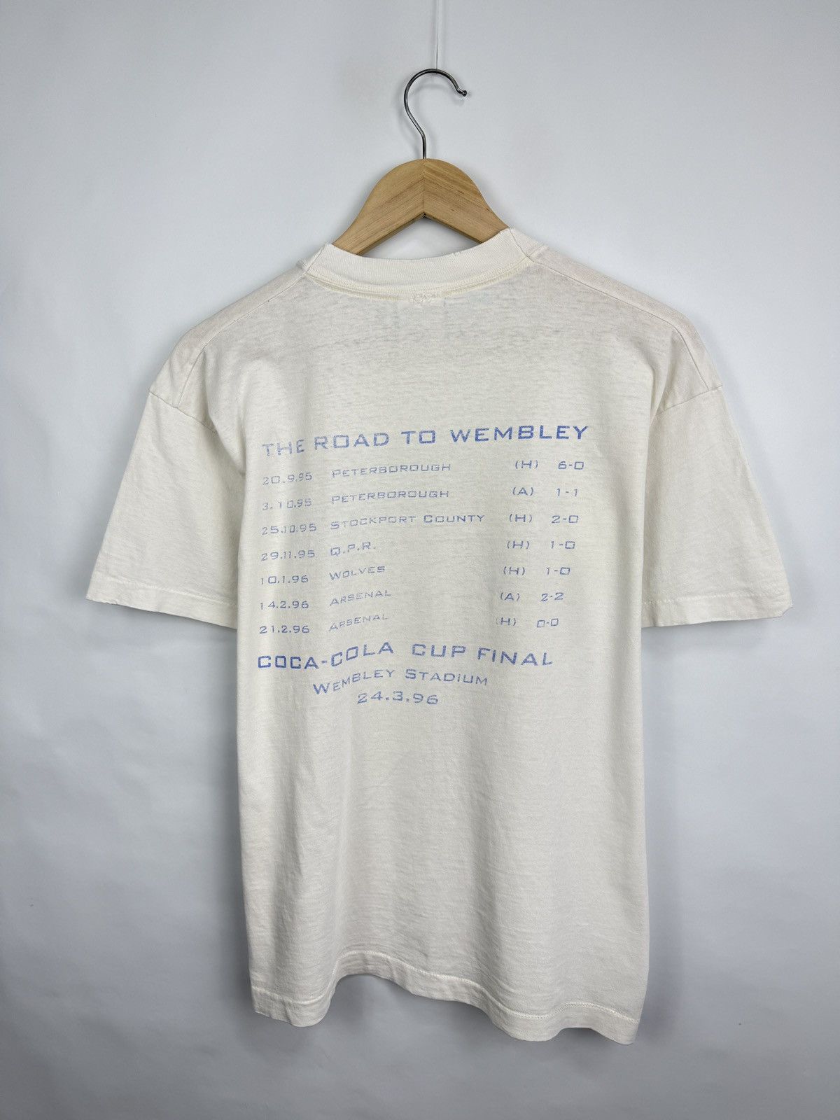 Fruit Of The Loom 🇬🇧 Vintage 1996 Aston Villa Coca Cola Cup Final Wembley T-Shi Size US M / EU 48-50 / 2 - 9 Thumbnail