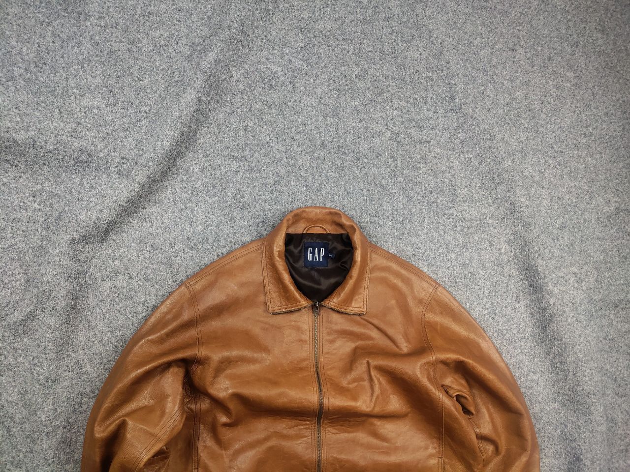 Gap × Vintage GAP Vintage Leather Jacket Zip Up | Grailed