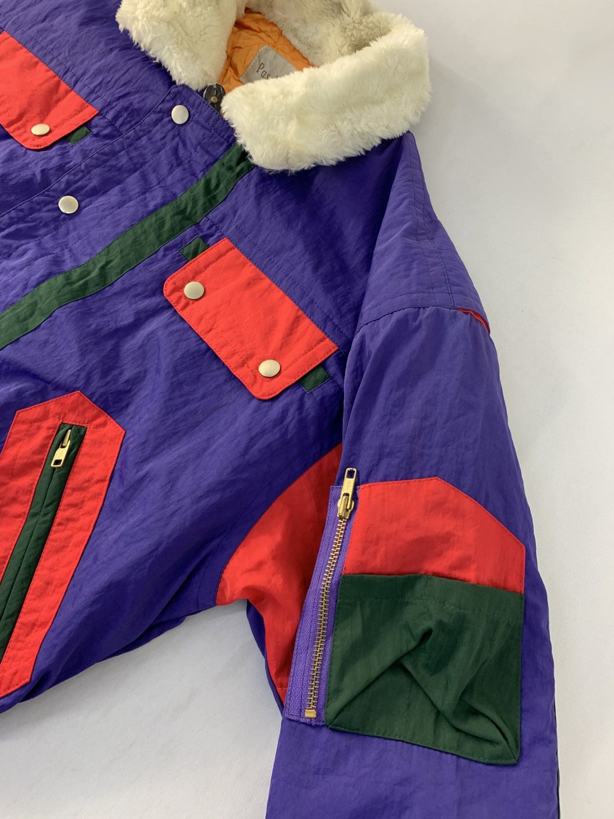 Japanese Brand 90s Pas Dansant Shearling Padded Full Zip Multicolour Design Size US L / EU 52-54 / 3 - 4 Thumbnail