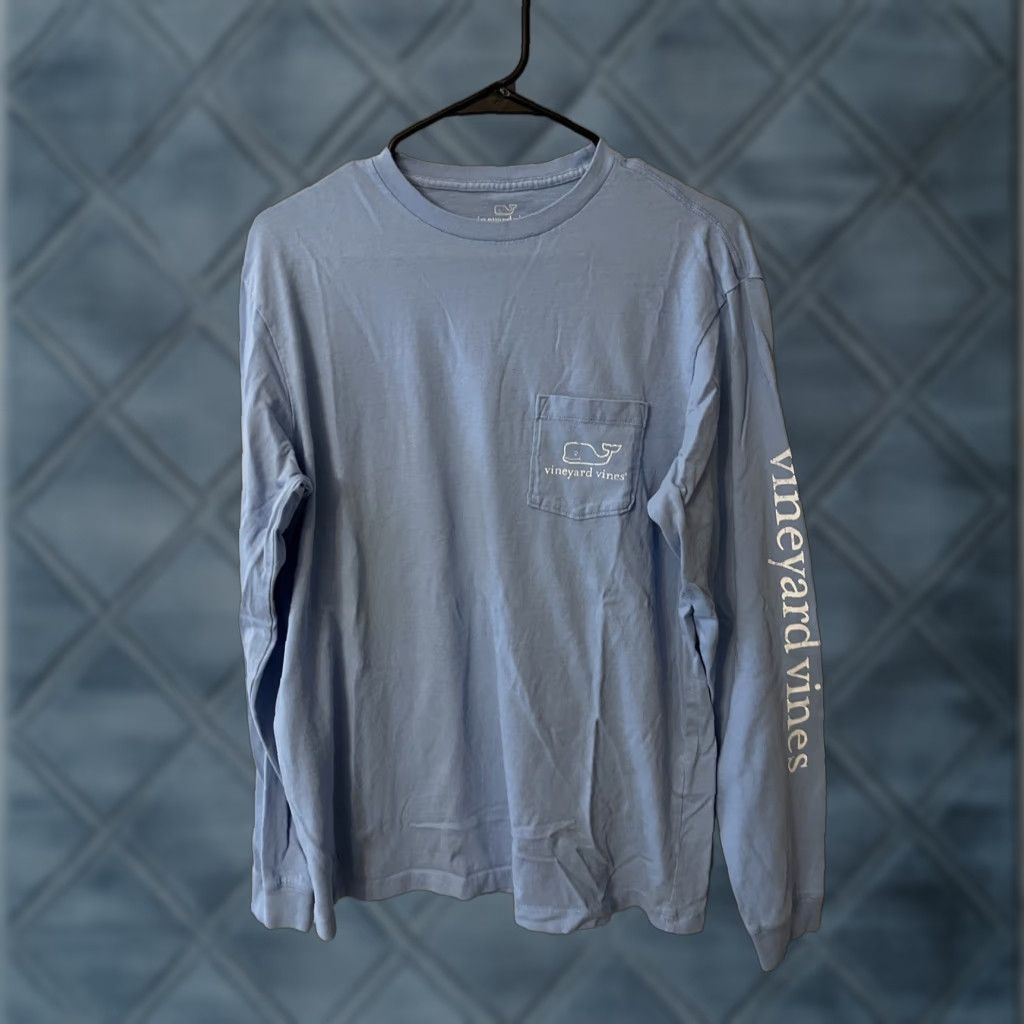 Vineyard Vines VINEYARD VINES Men's T-Shirt Logo Long Sleeve Blue Holiday Casual S Size US S / EU 44-46 / 1 - 1 Thumbnail