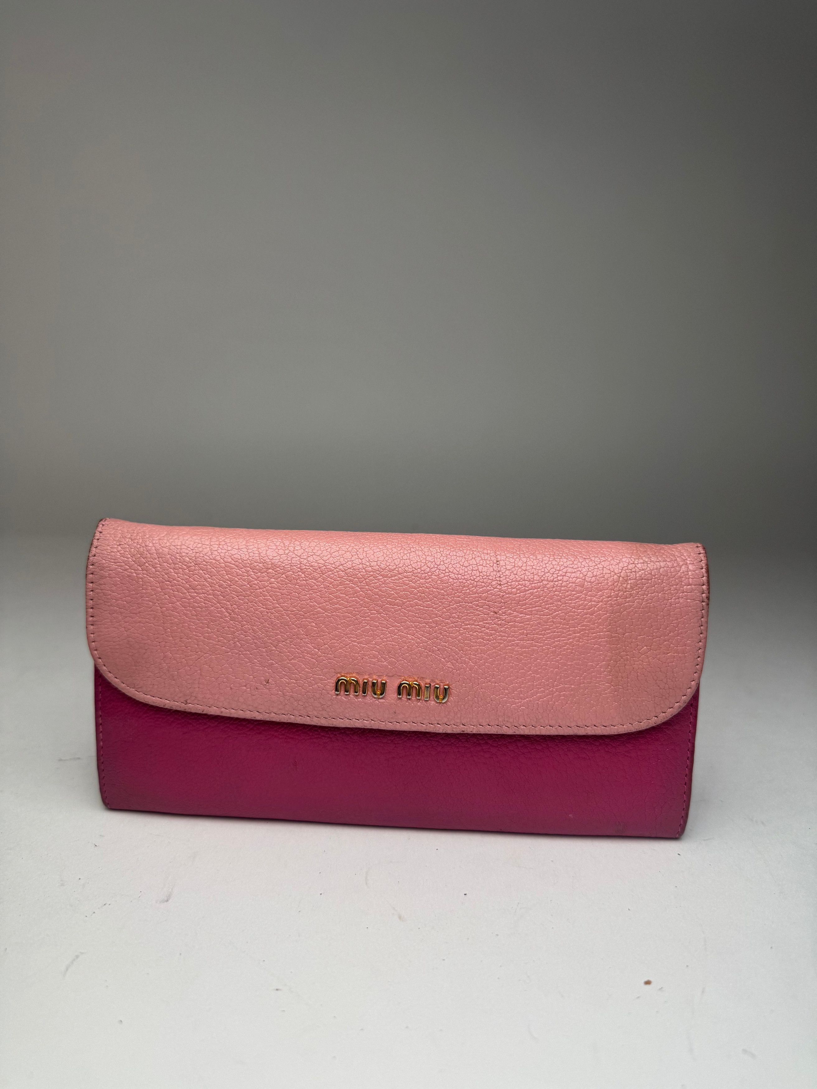 Miu Miu Vintage Leather wallet pink purple Size ONE SIZE - 1 Thumbnail
