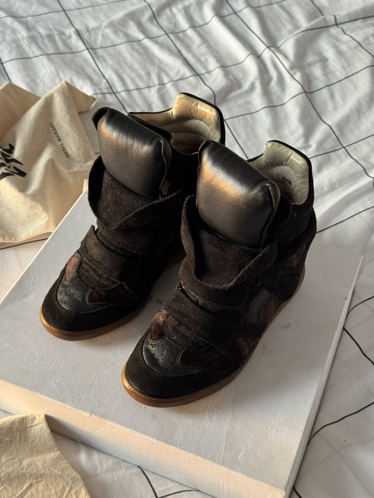 Isabel Marant Isabel Marant Bekett sneakers shoes Washed Black Suede Wedge Size US 7 / IT 37 - 15 Thumbnail